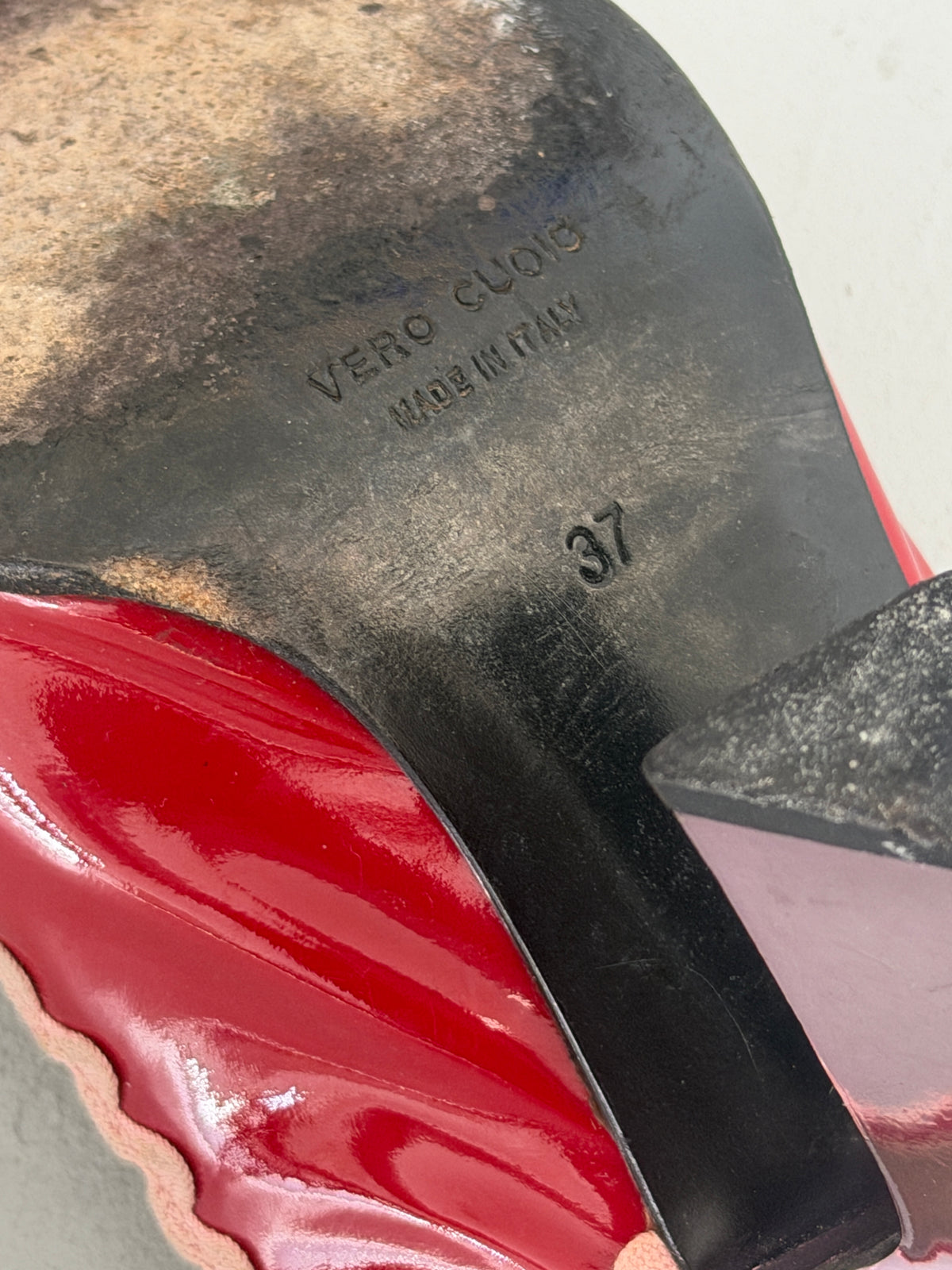 miu miu spring 1998 red patent slingback heels