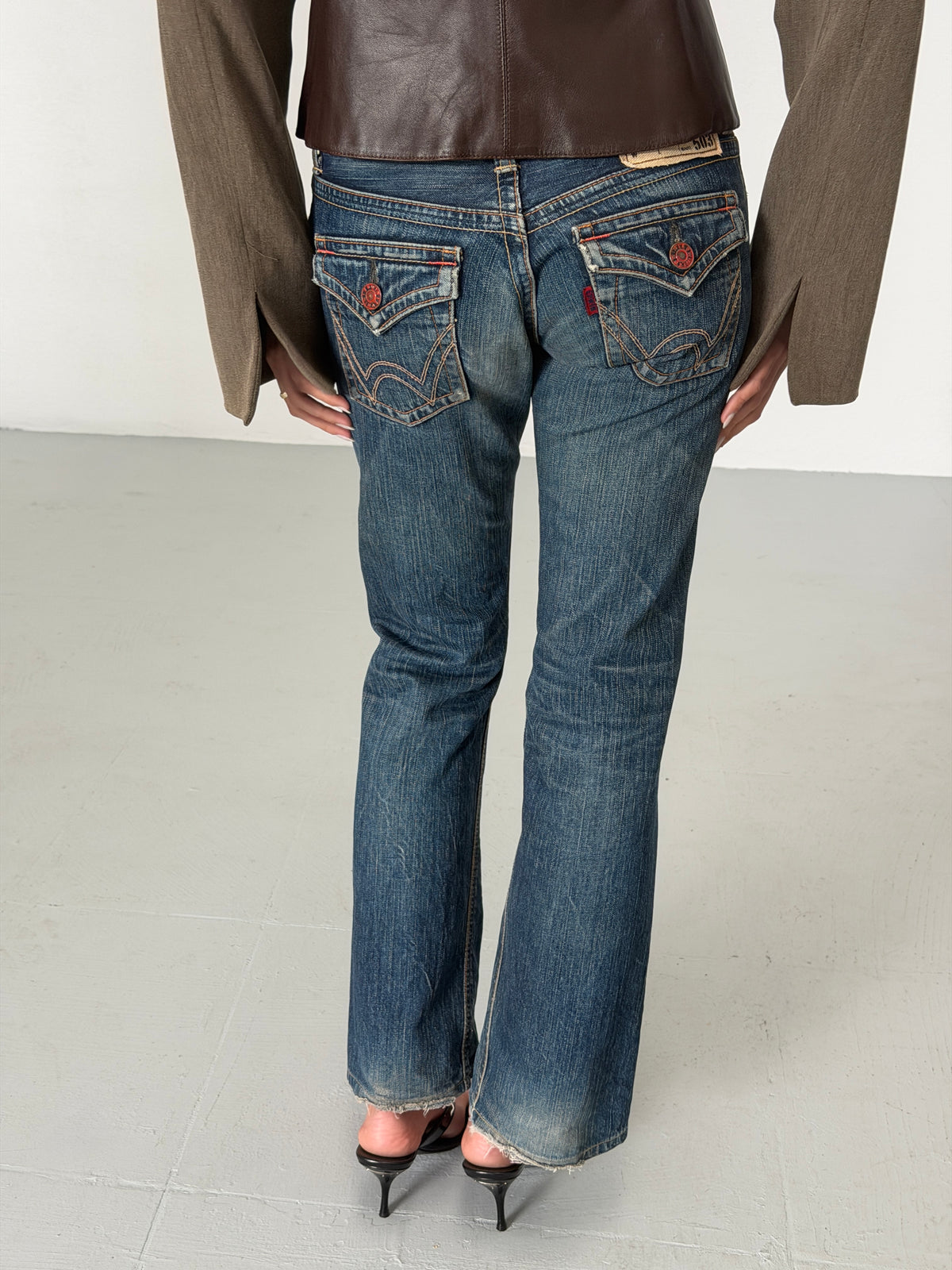 edwin 2000s 503 blue trip indigo flare jeans