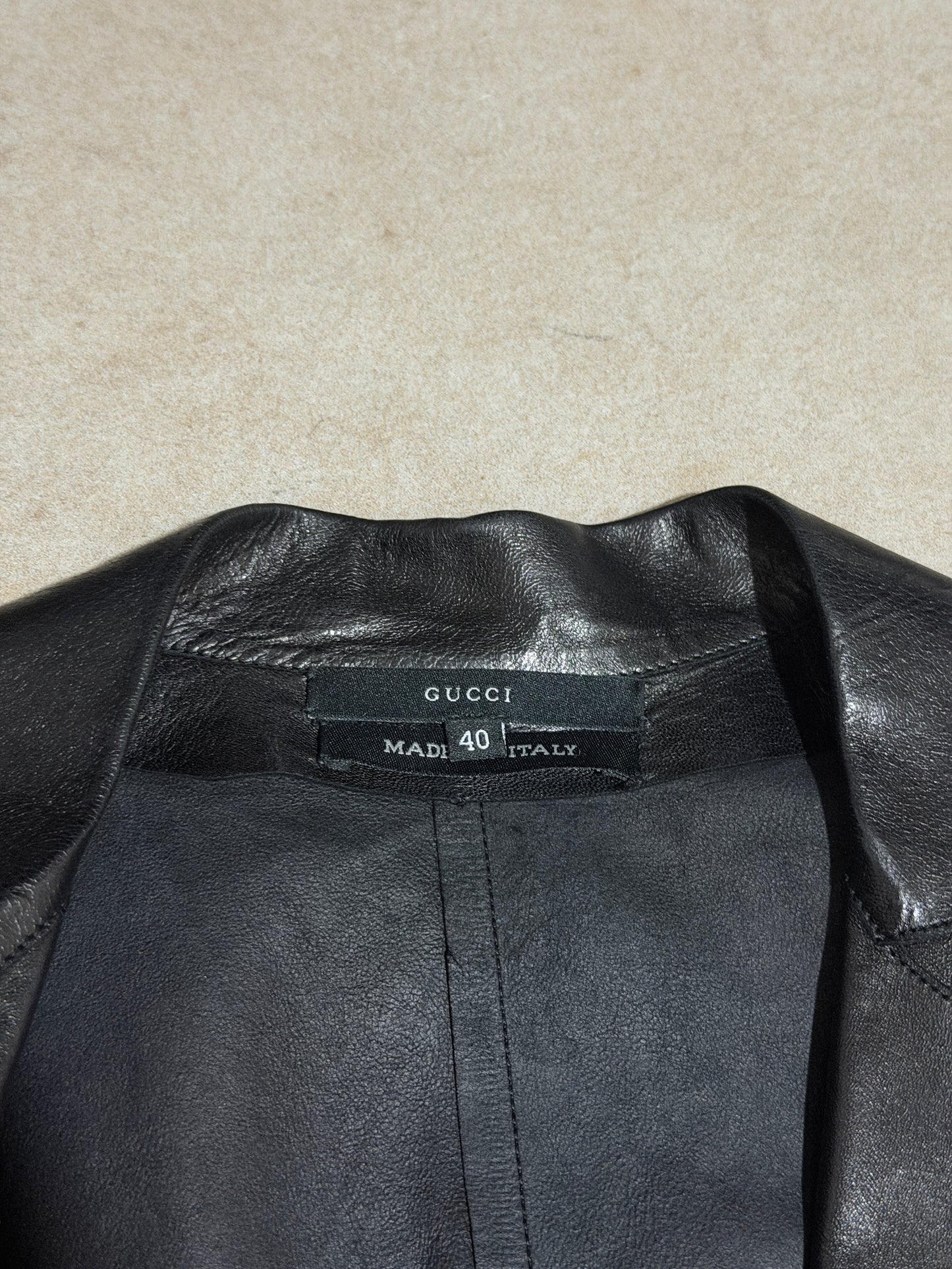 (permanent collection) gucci spring 1997 by tom ford short sleeve leather vest