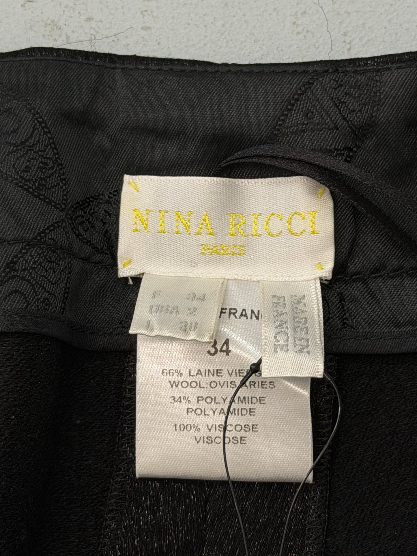 nina ricci 2000s black trousers