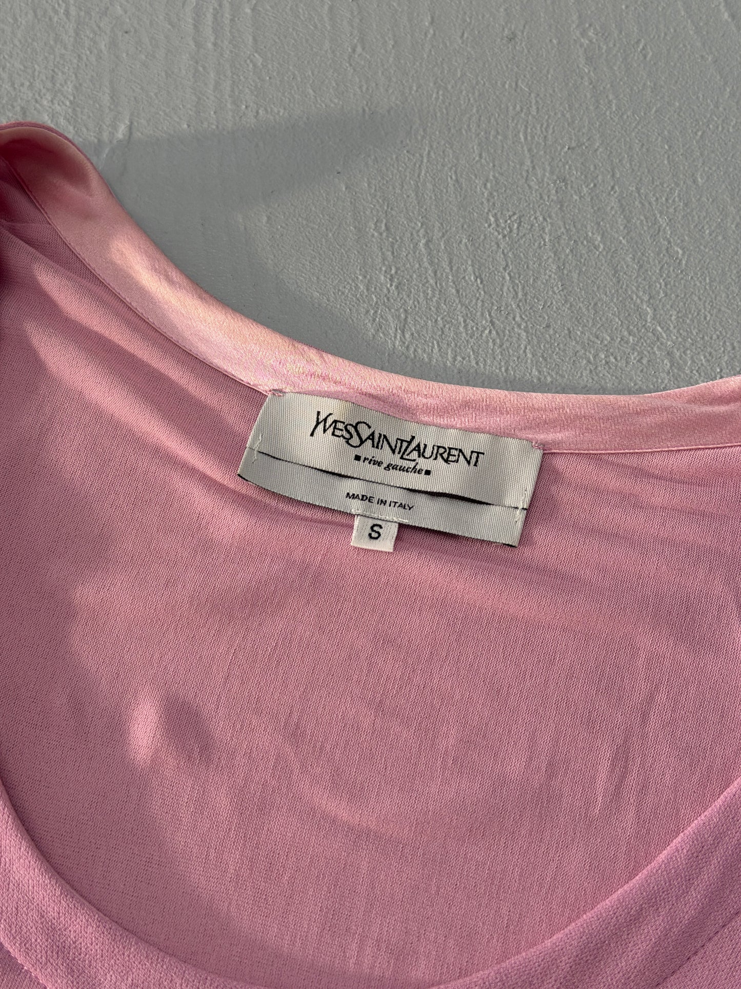 yves saint laurent fall 2003 pink ruffle top