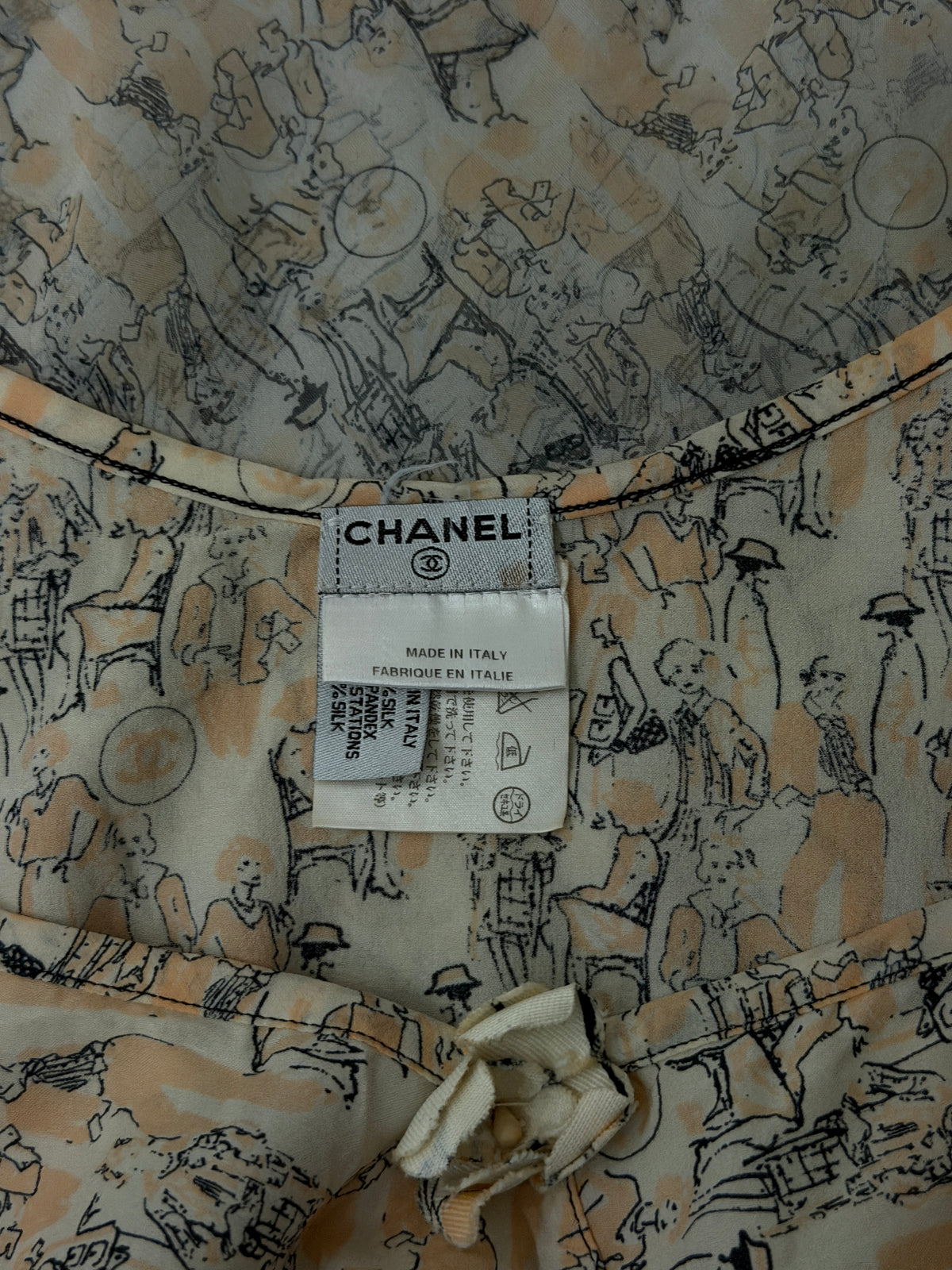 chanel spring summer 2003 silk chiffon sheer dress