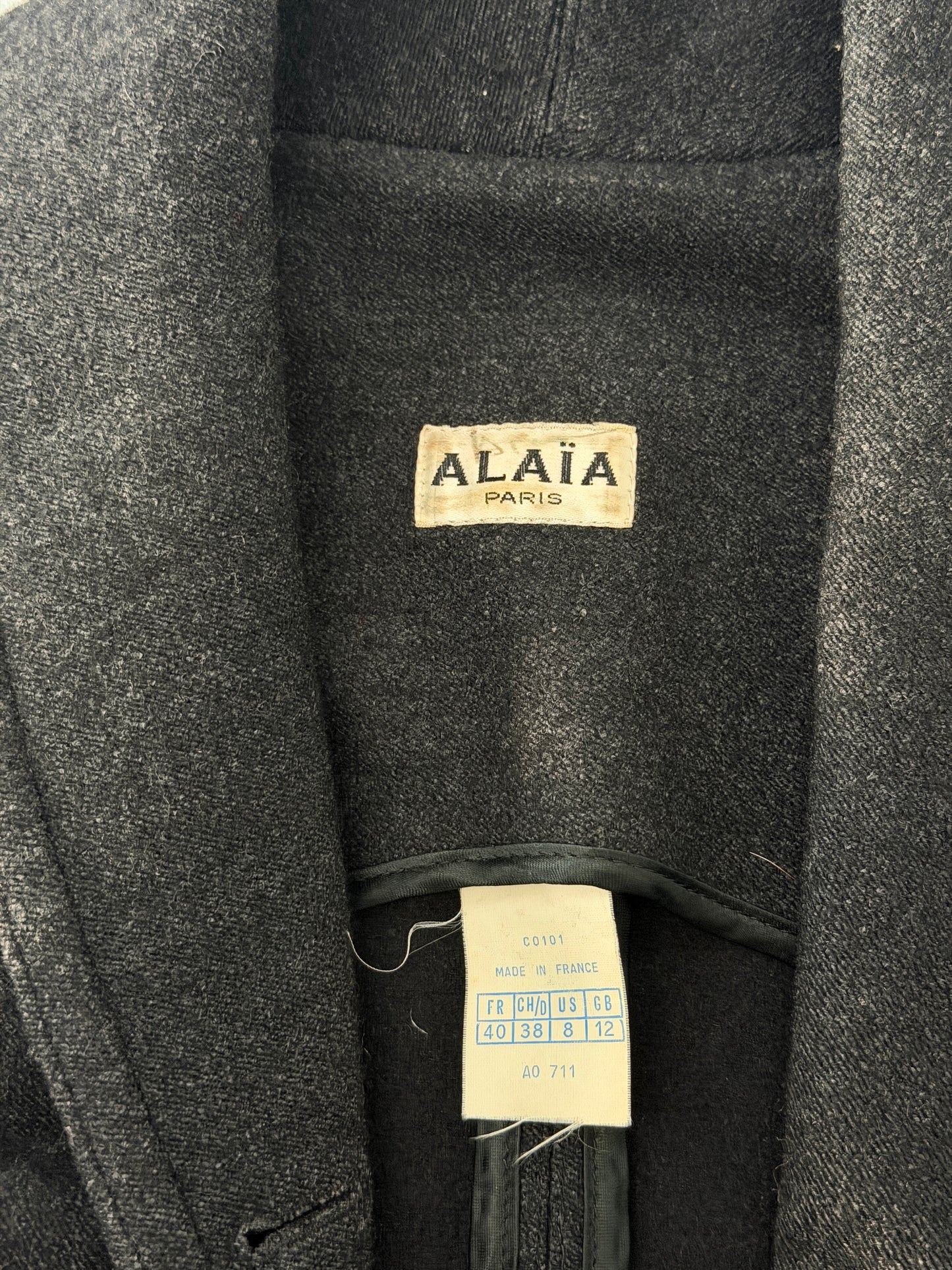 (rare) azzedine alaïa 1985 black wool tailored jacket