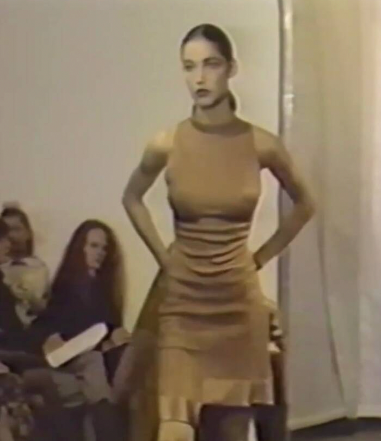 (rare) alaïa spring 1986 black sheer panel criss-cross dress