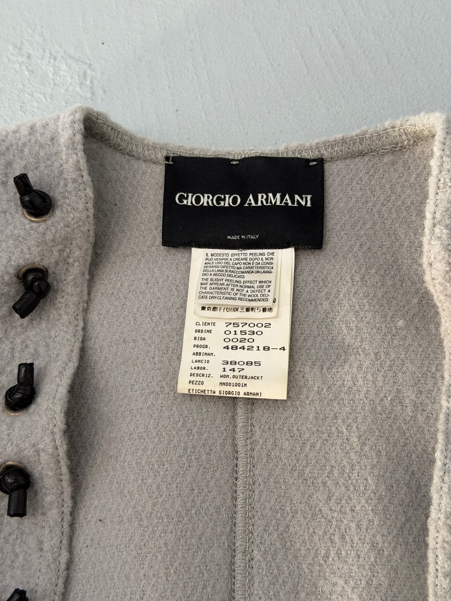 giorgio armani 1990s knot wool jacket