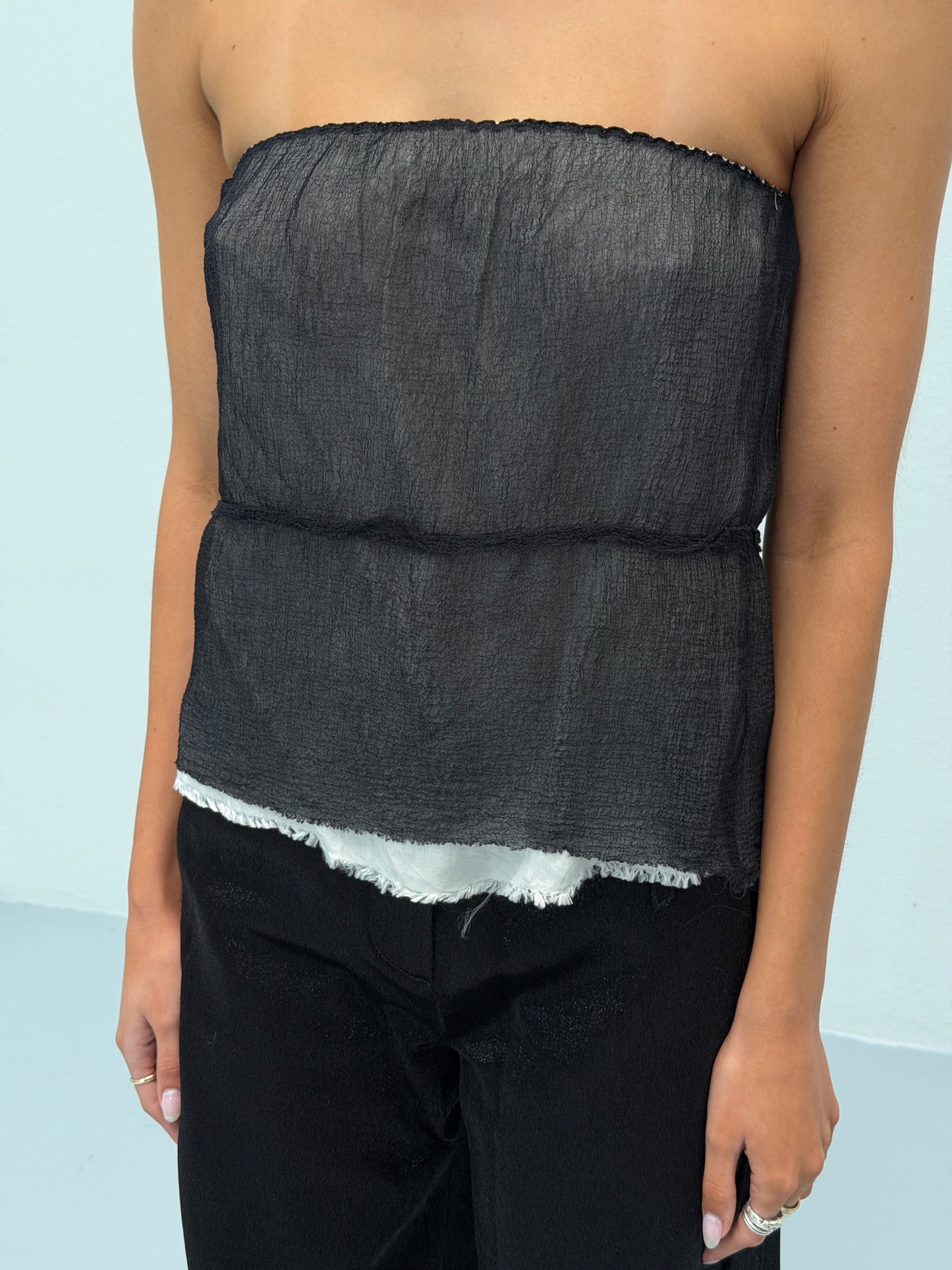 (rare) margiela 2000s silk black top