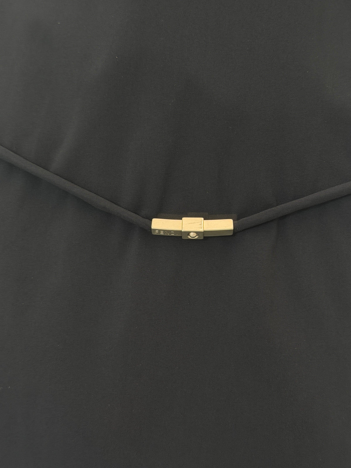 fendi spring 2001 black logo hardware mini dress