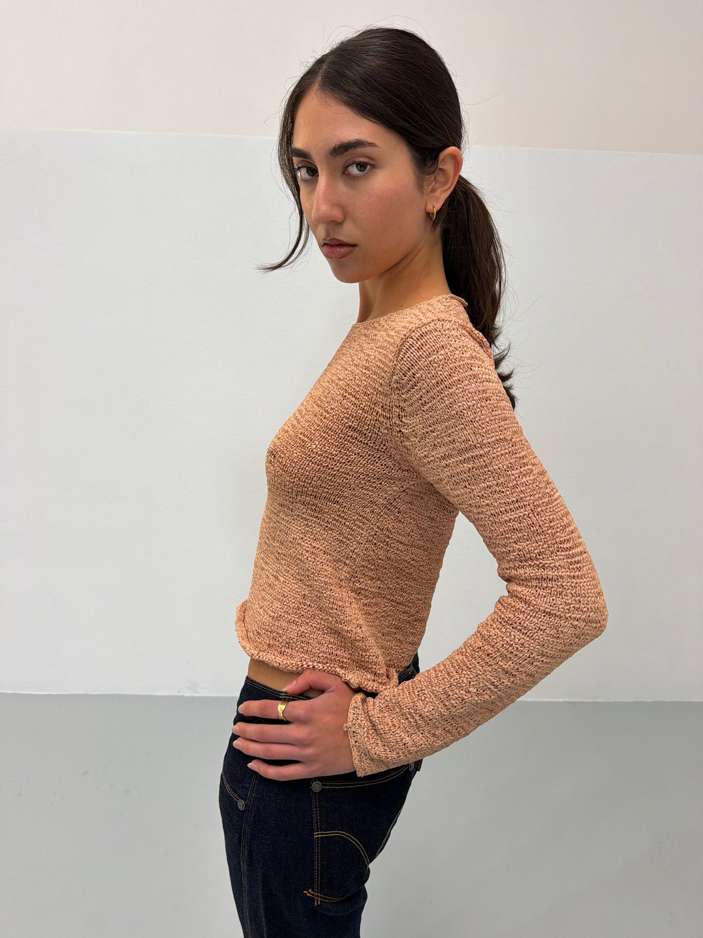 dkny 1990s blush pink knit