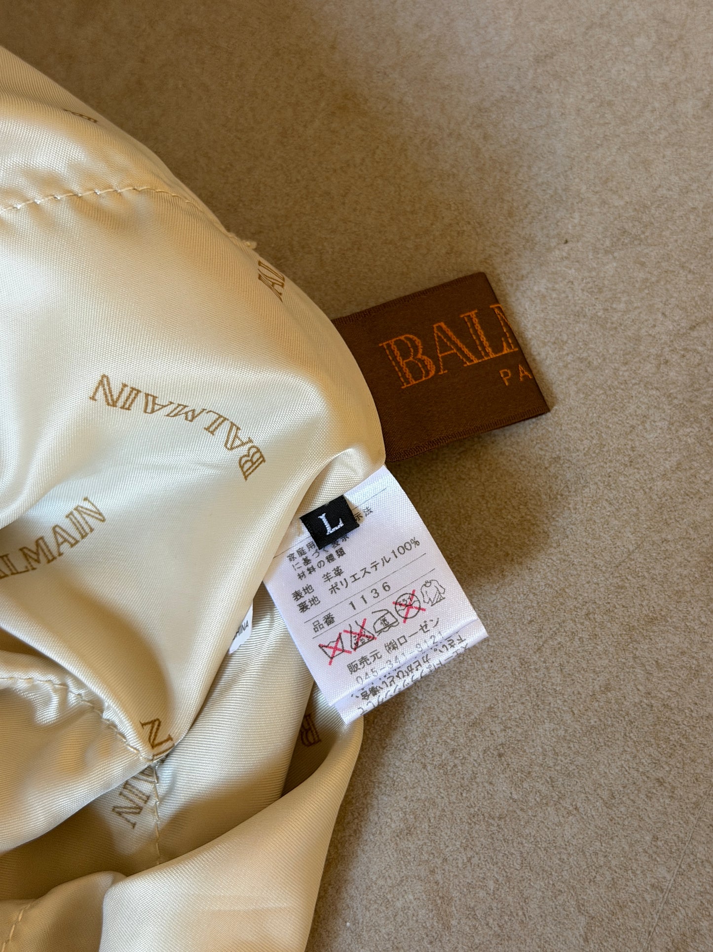 balmain 90s leather gathered skirt