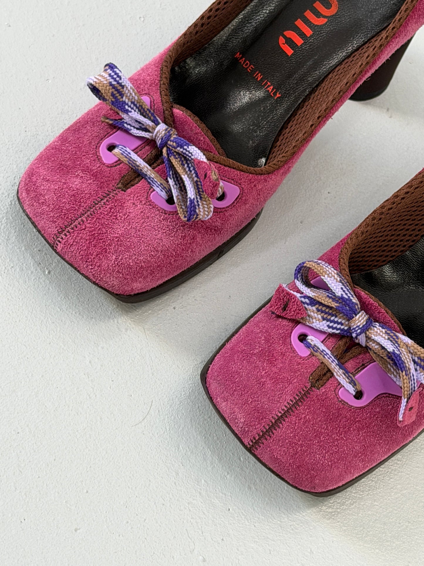 (rare) miu miu fall 1999 butterfly heel suede pumps
