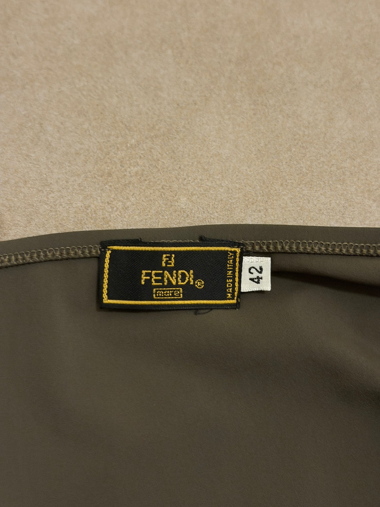 fendi fall 2001 by karl lagerfeld open back dress (olive)