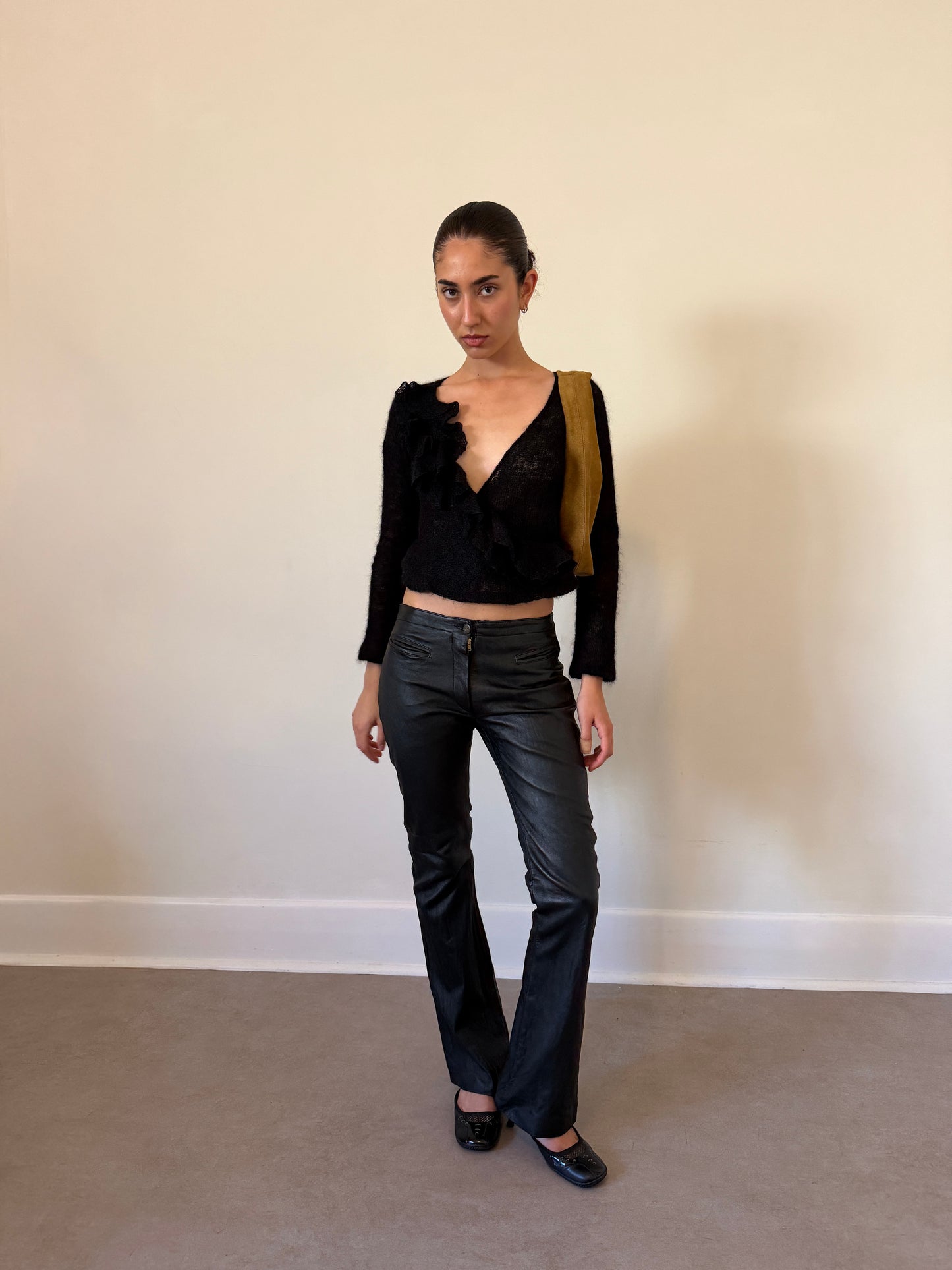 vintage wool ruffle top