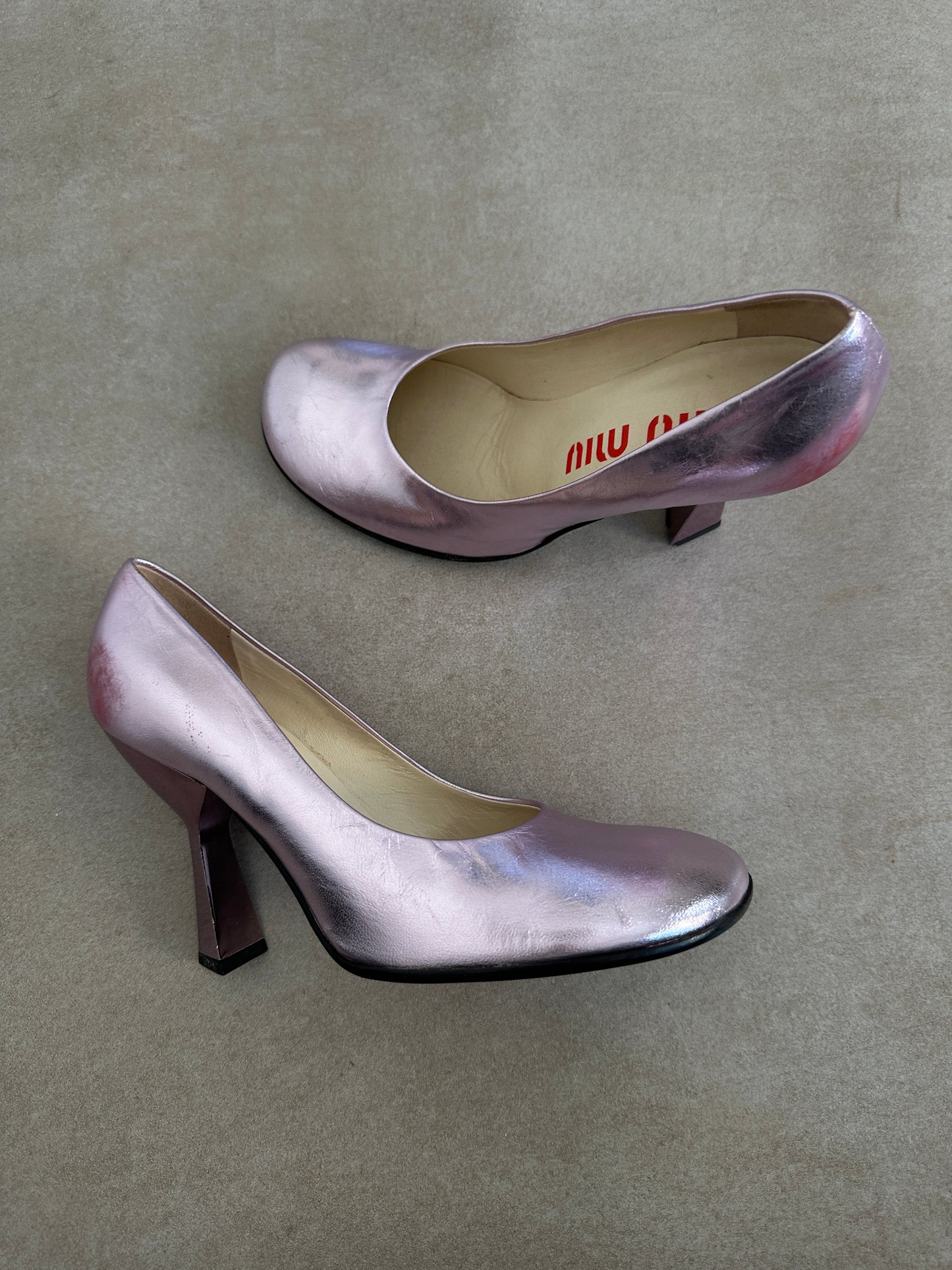 (rare) miu miu ss 1998 runway metallic heels