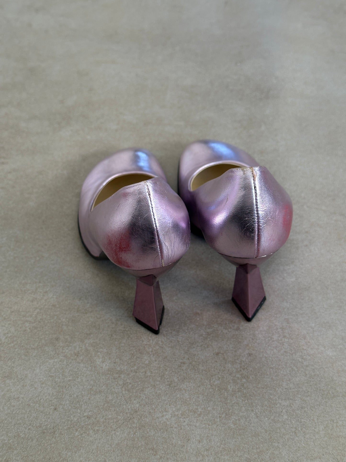 (rare) miu miu ss 1998 runway metallic heels