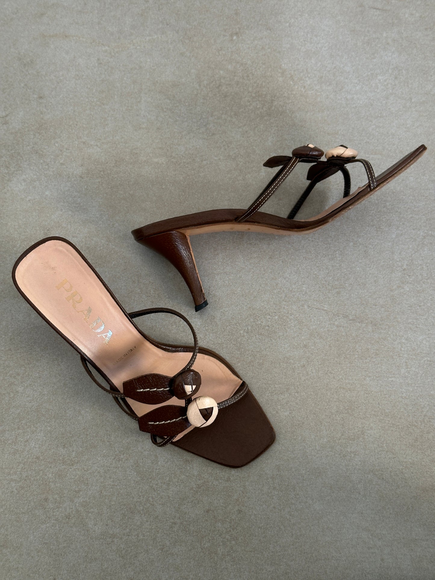 prada ss 1997 rose appliqué heels