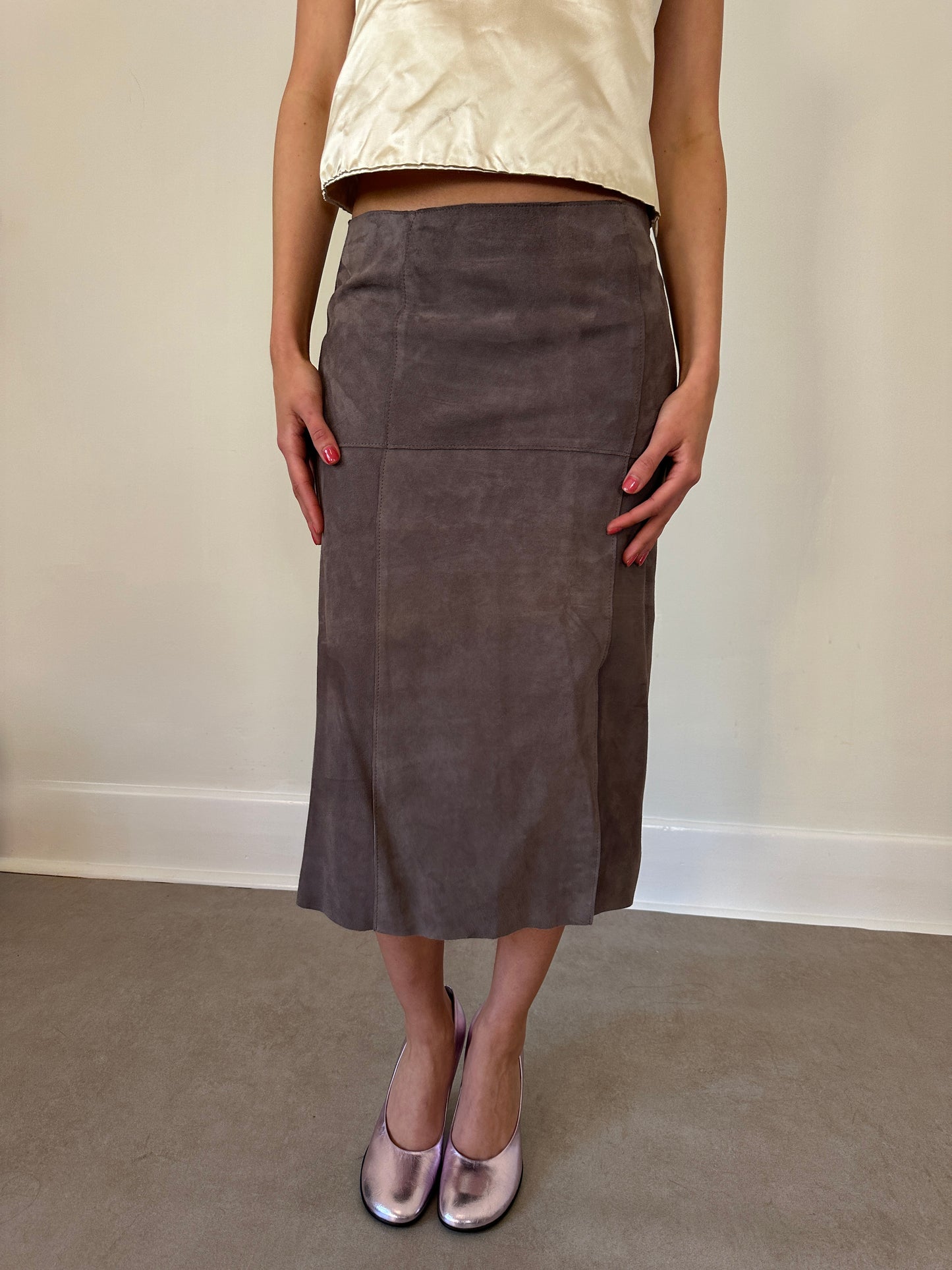 vintage genuine suede skirt