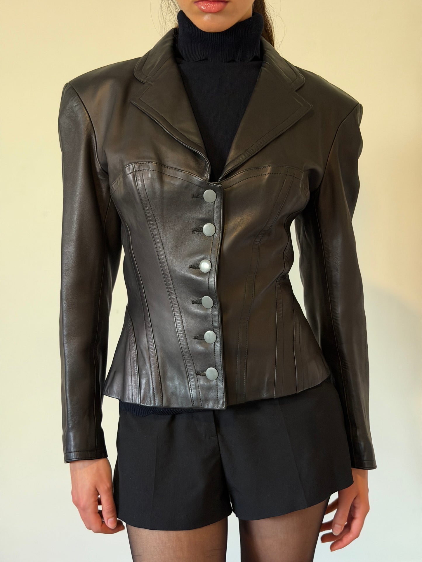 (permanent collection) alaïa fall 1987 corset leather jacket