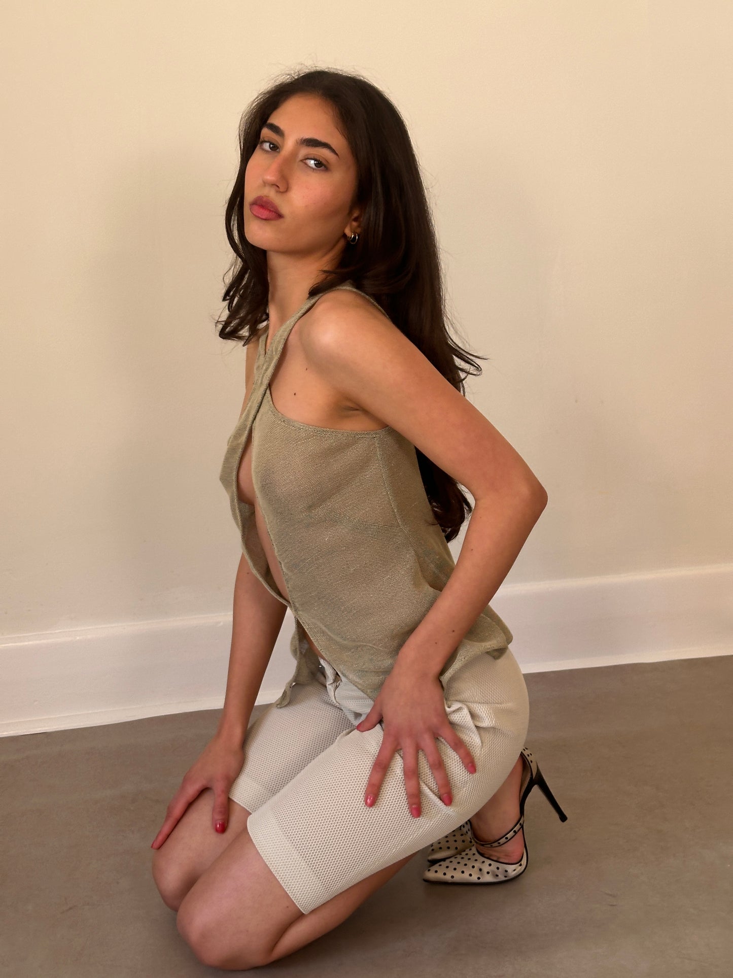 90s kriza linen vest
