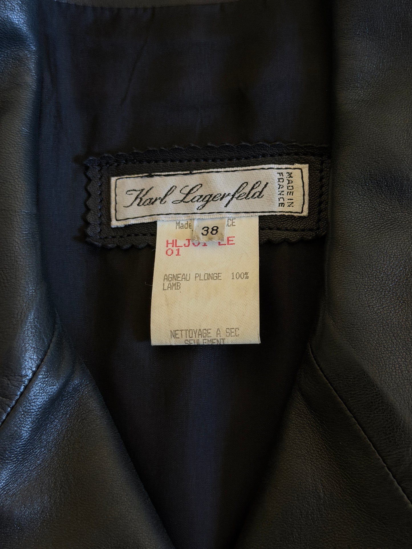 (rare) karl lagerfeld fall winter 1992 runway whipstitch leather jacket
