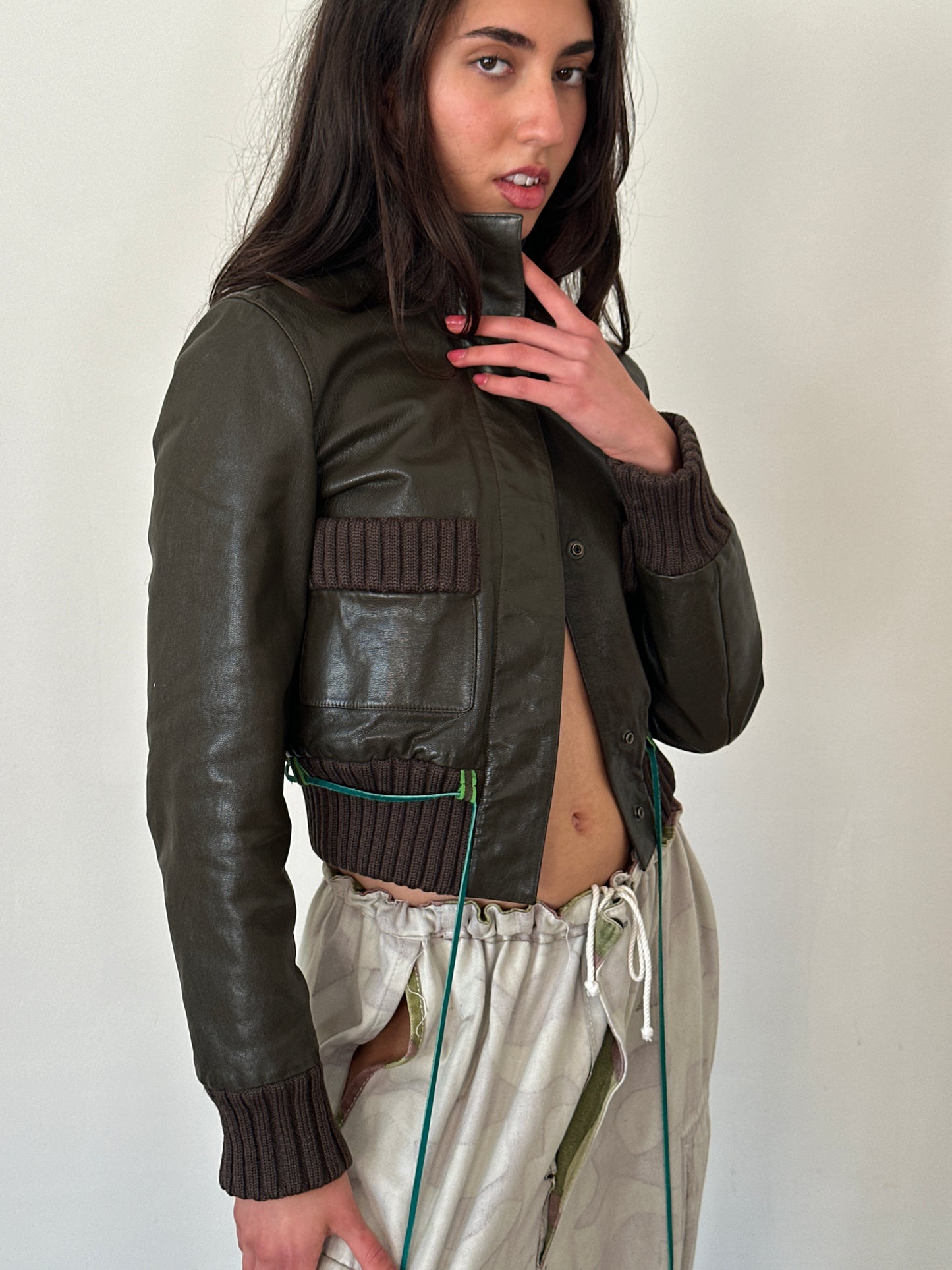 (rare) miu miu fw 1999 runway leather jacket