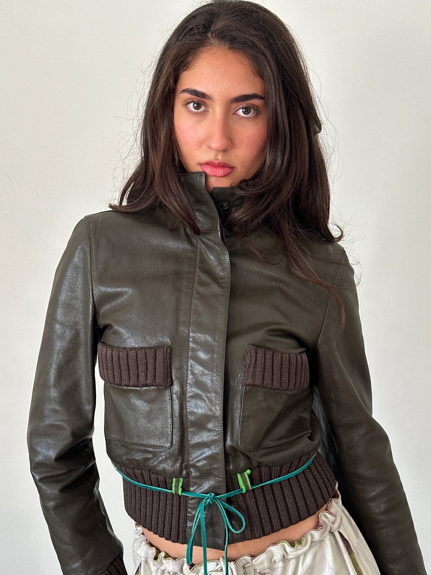 (rare) miu miu fw 1999 runway leather jacket