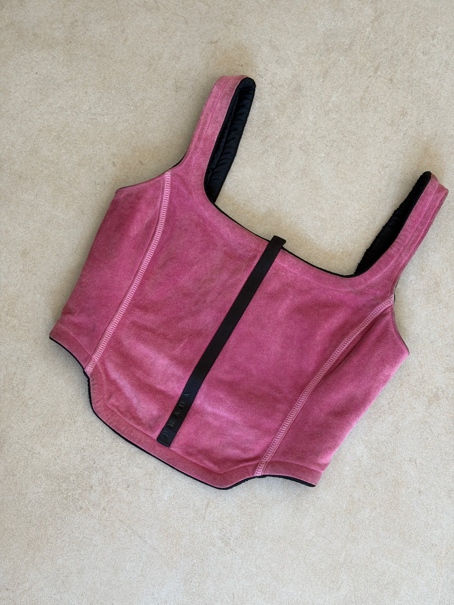 (permanent collection) prada fall winter 1999 suede corset