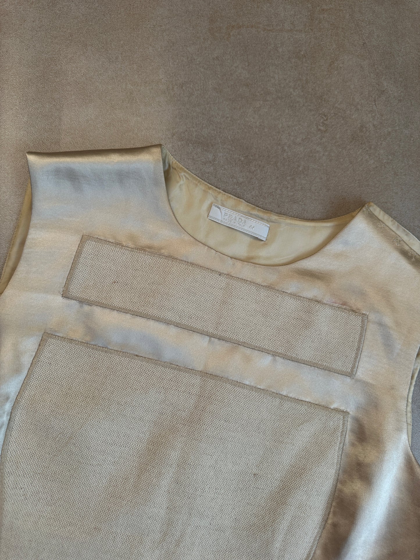 (rare) prada ss 1998 runway linen-silk blend vest