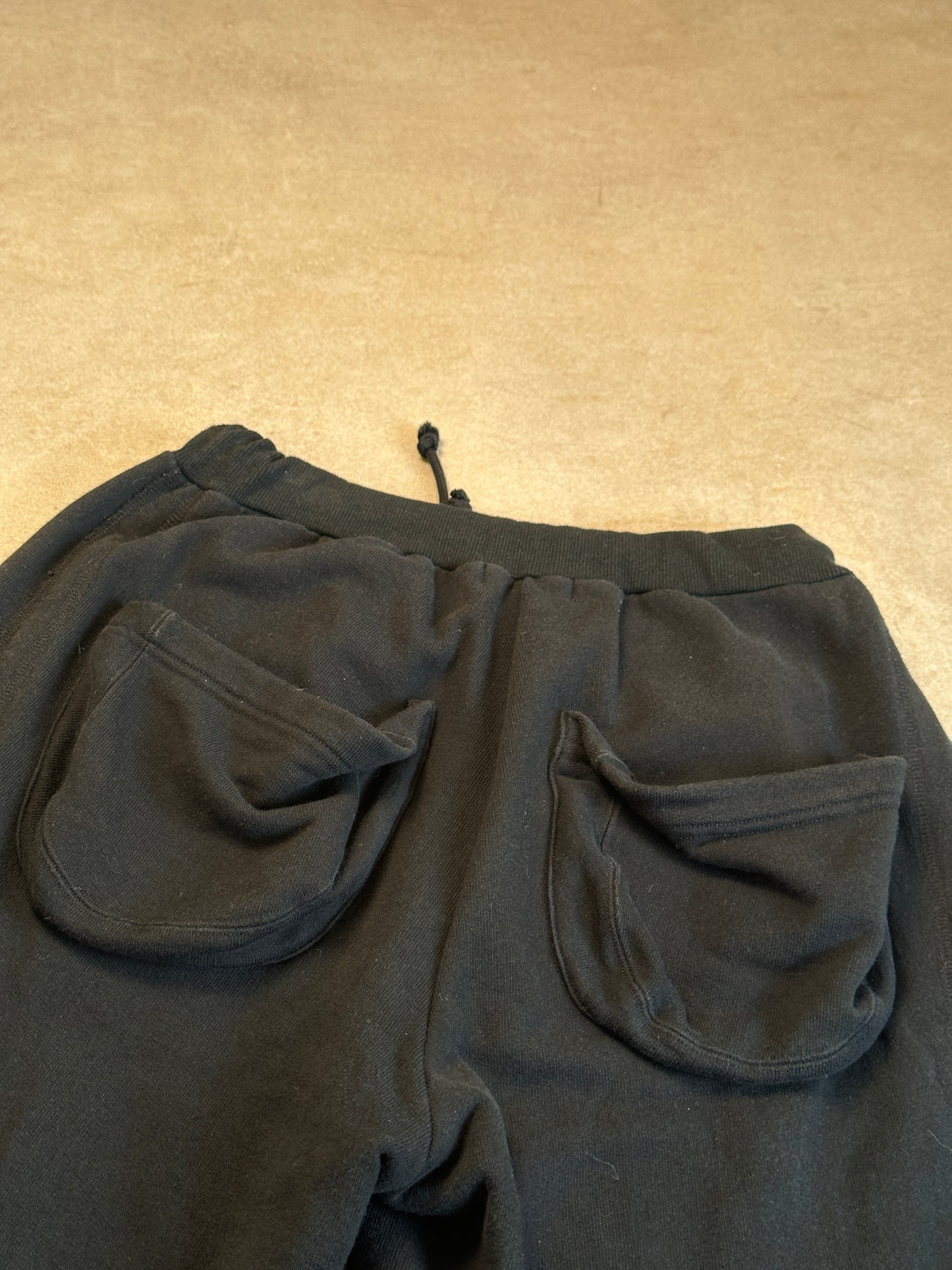y’s by yohji yamamoto black sweatpants with ribbed hem