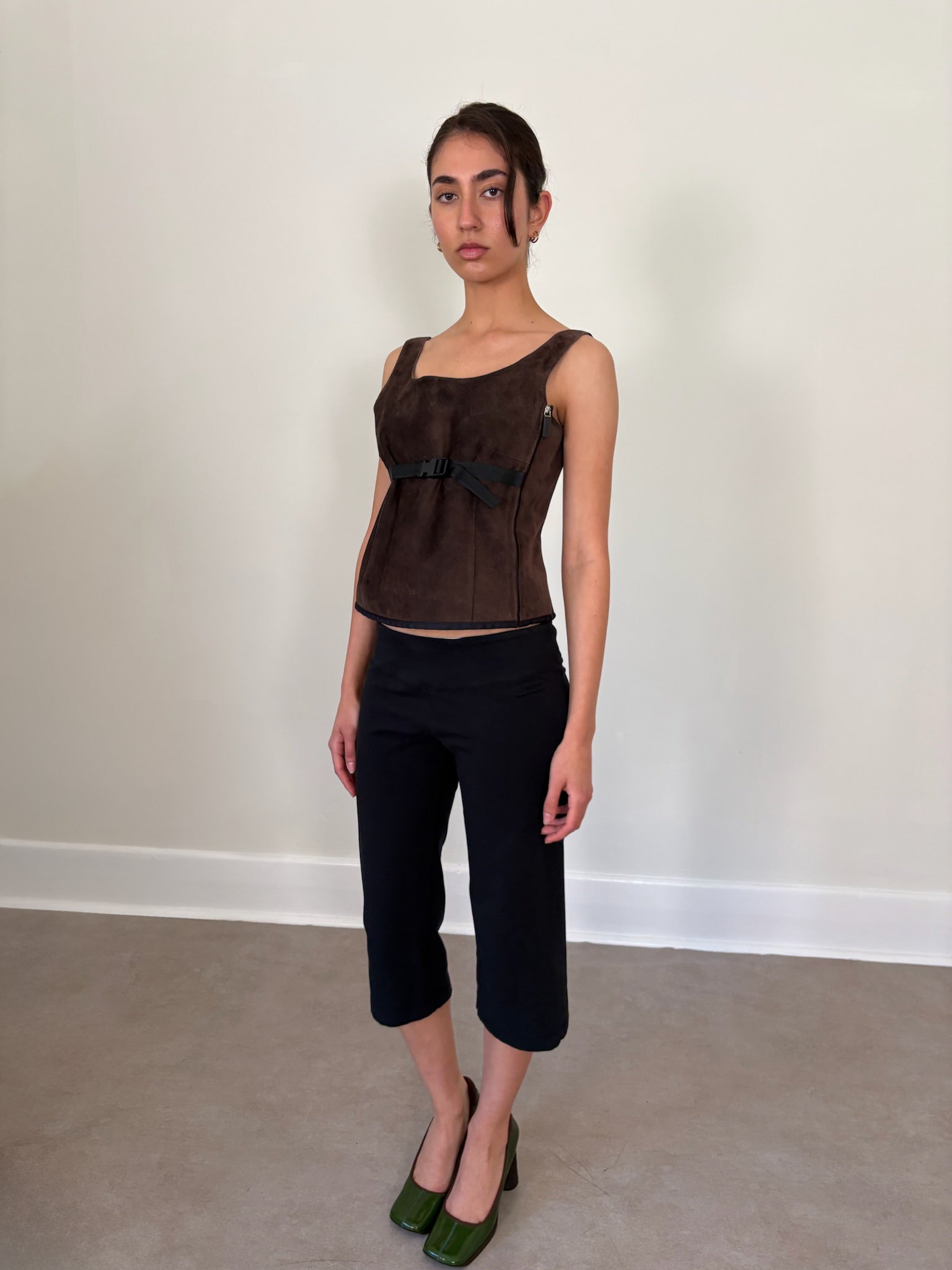 permanent collection) miu miu ss 1999 suede vest – shy