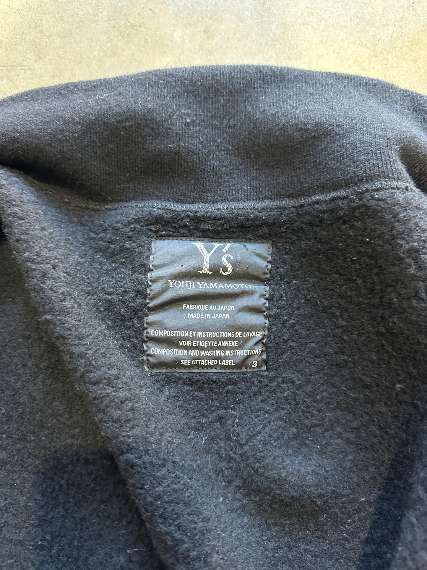 90s y’s by yohji yamamoto black wool deformed pin coat