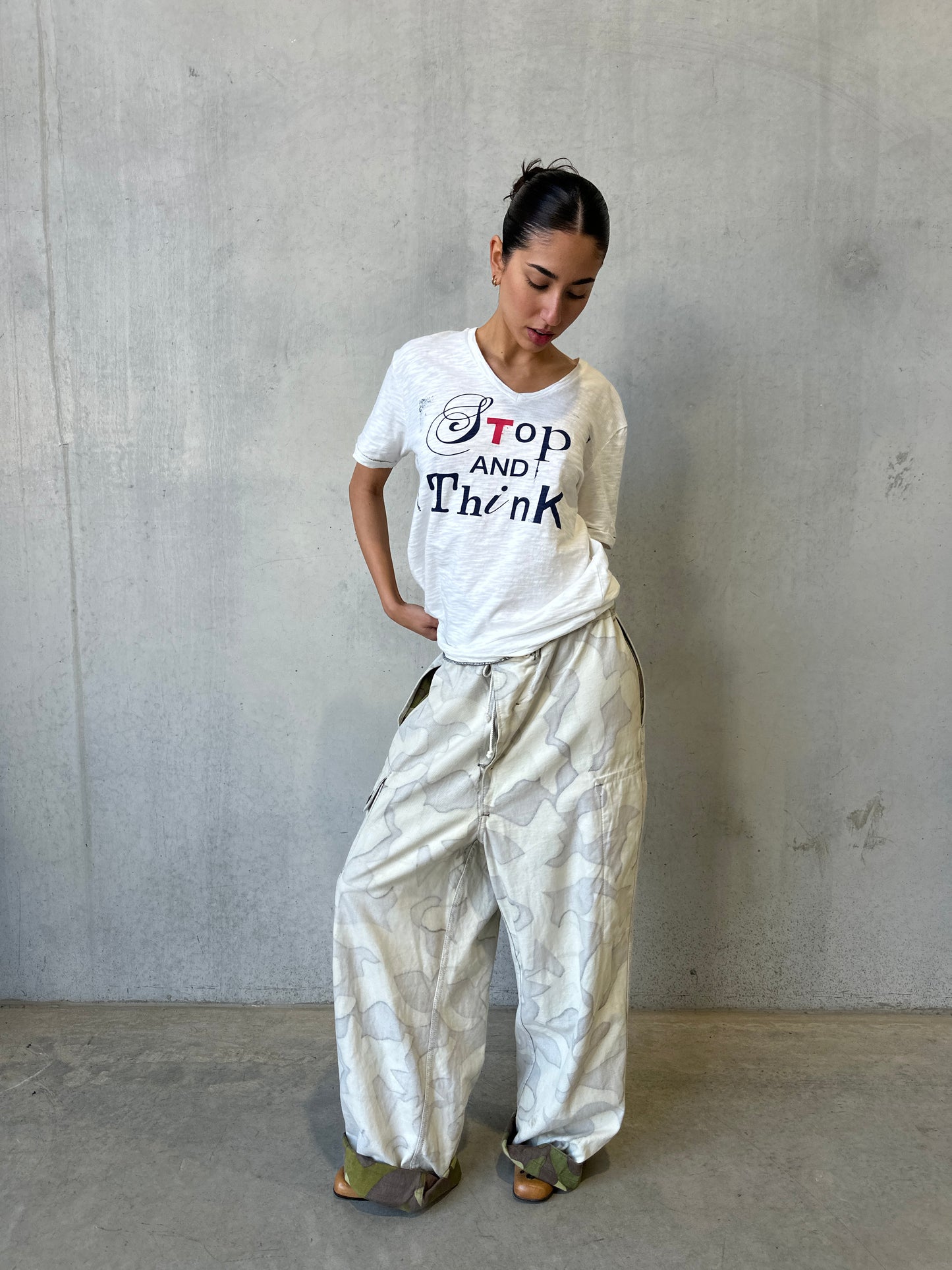 (rare) katharine hamnett white stop and think t-shirt