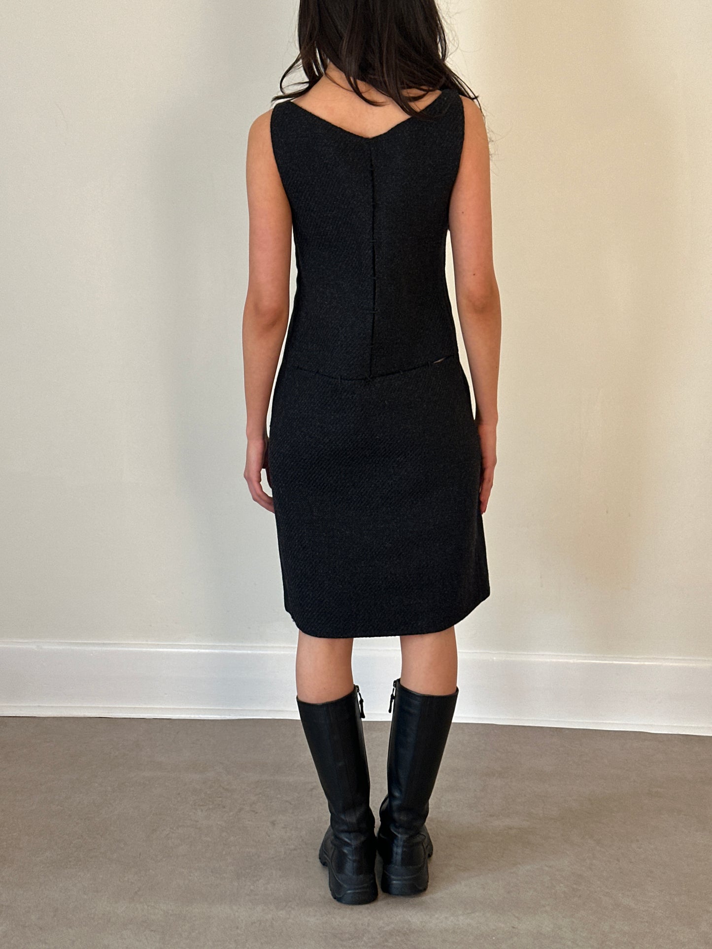 prada fw 1998 wool stitch runway dress