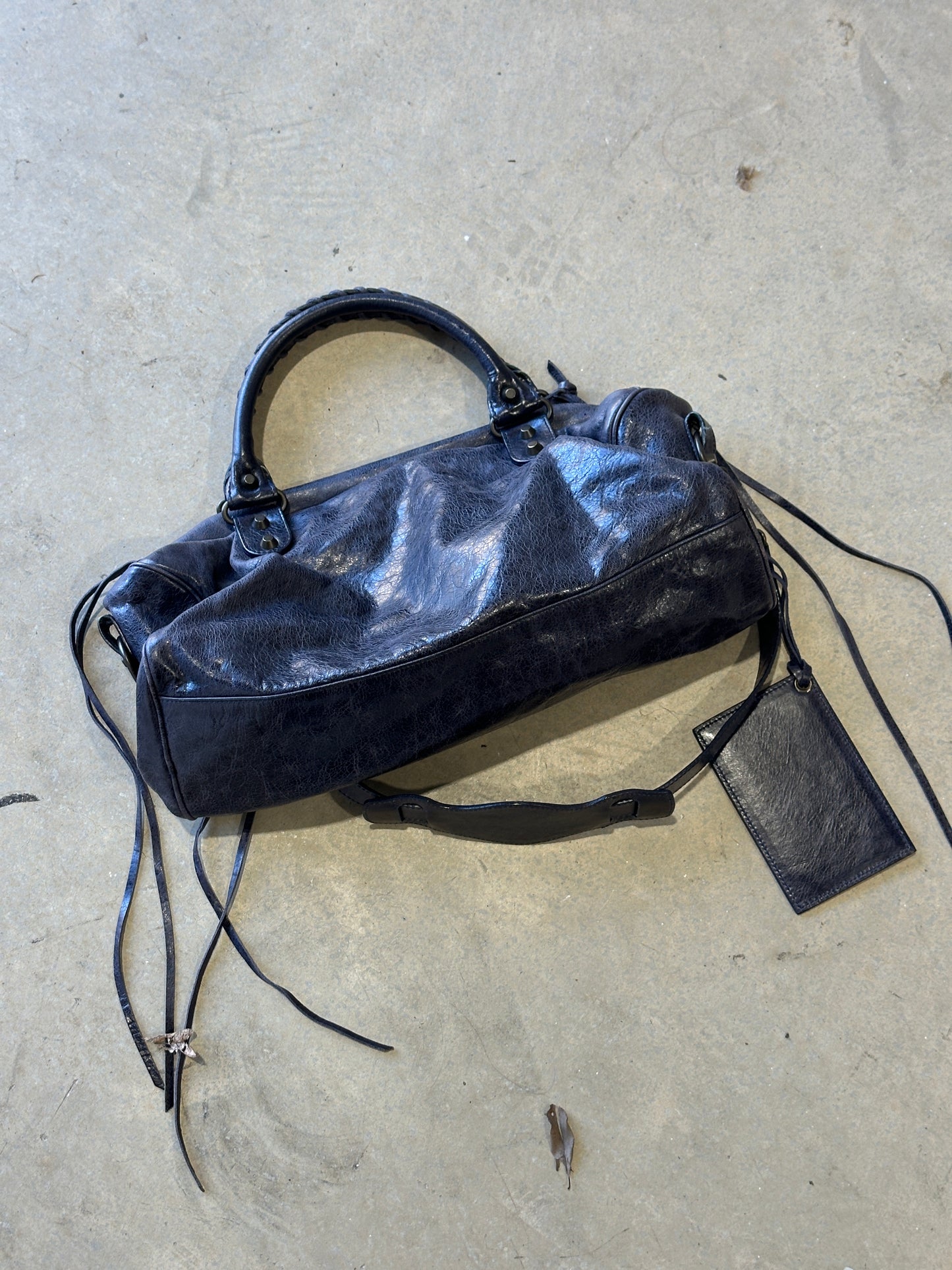 balenciaga dark purple mini city bag