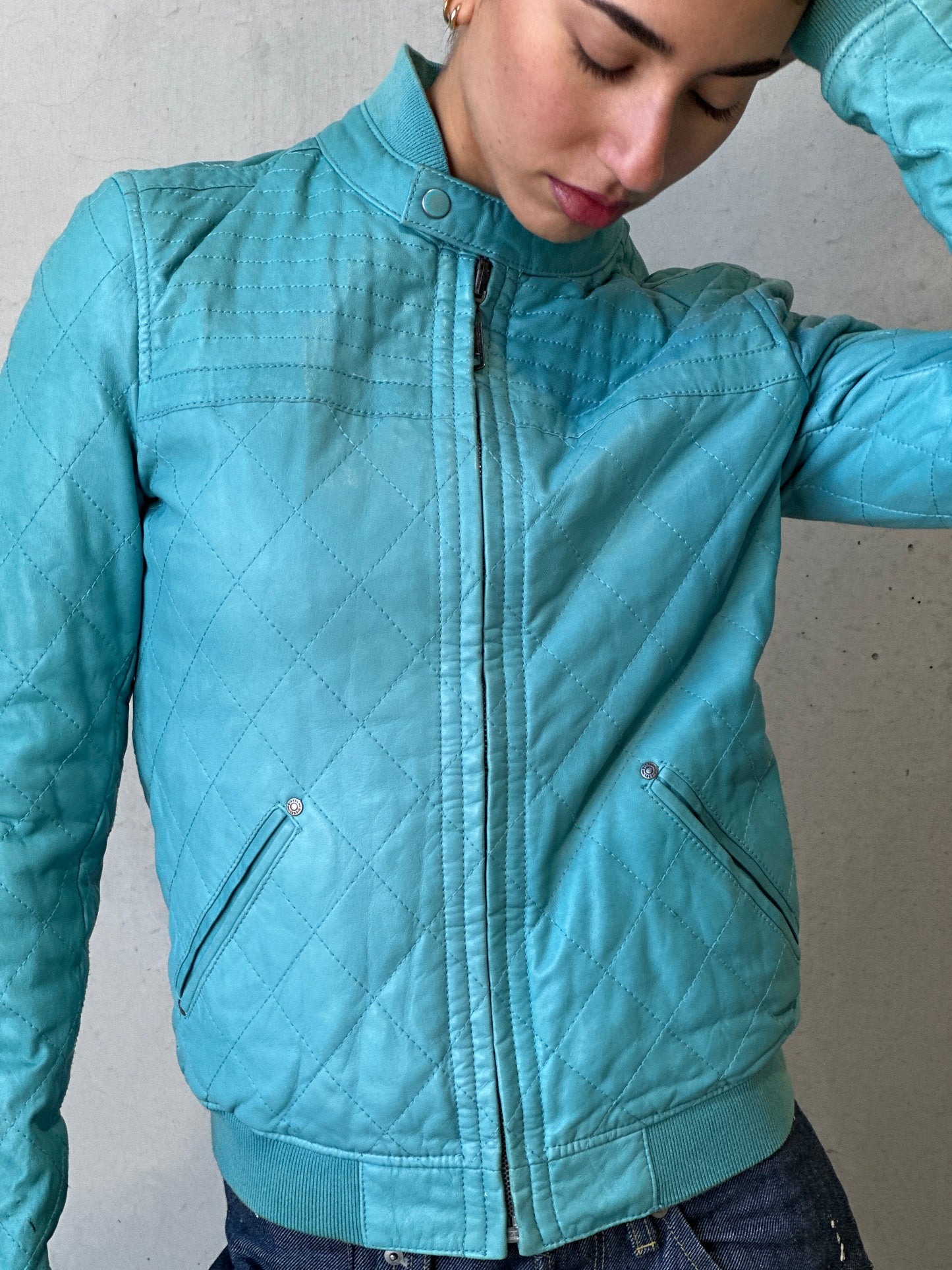 diesel emerald leather jacket