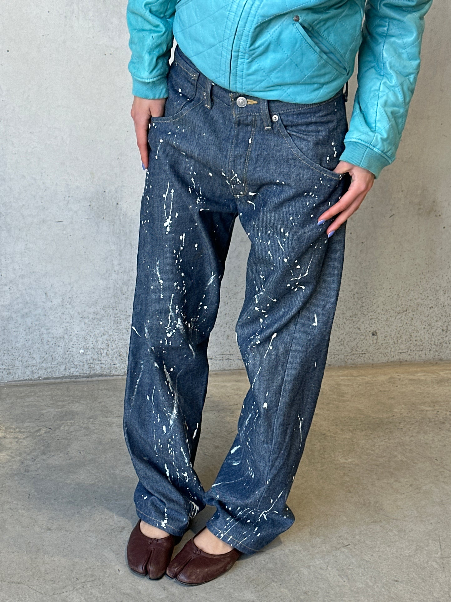 (rare) levi's jeans painted indigo denim