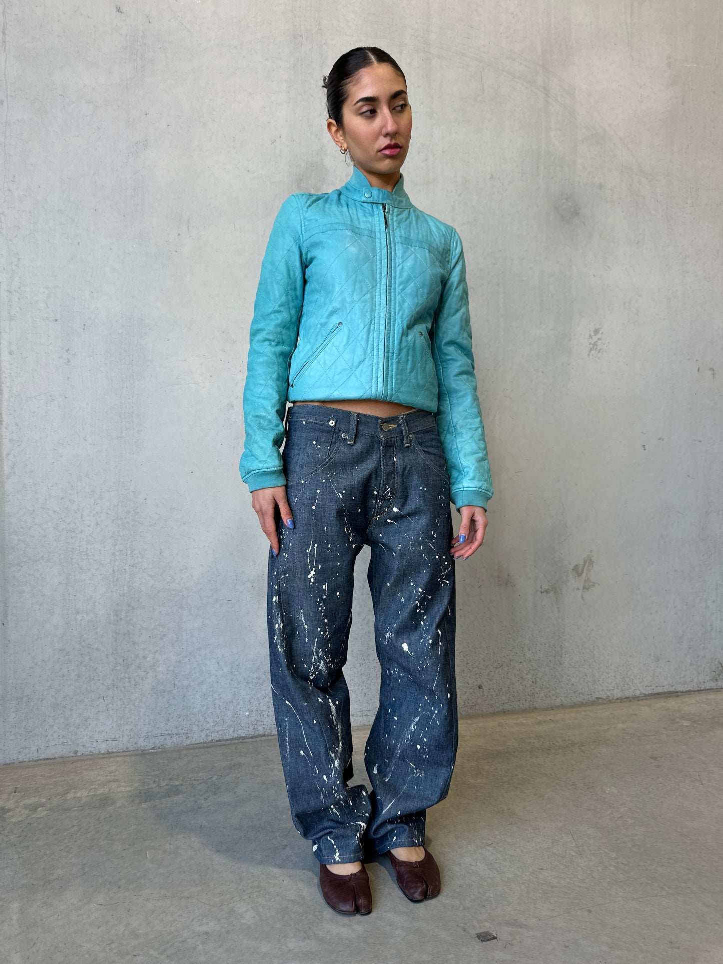 (rare) levi's jeans painted indigo denim