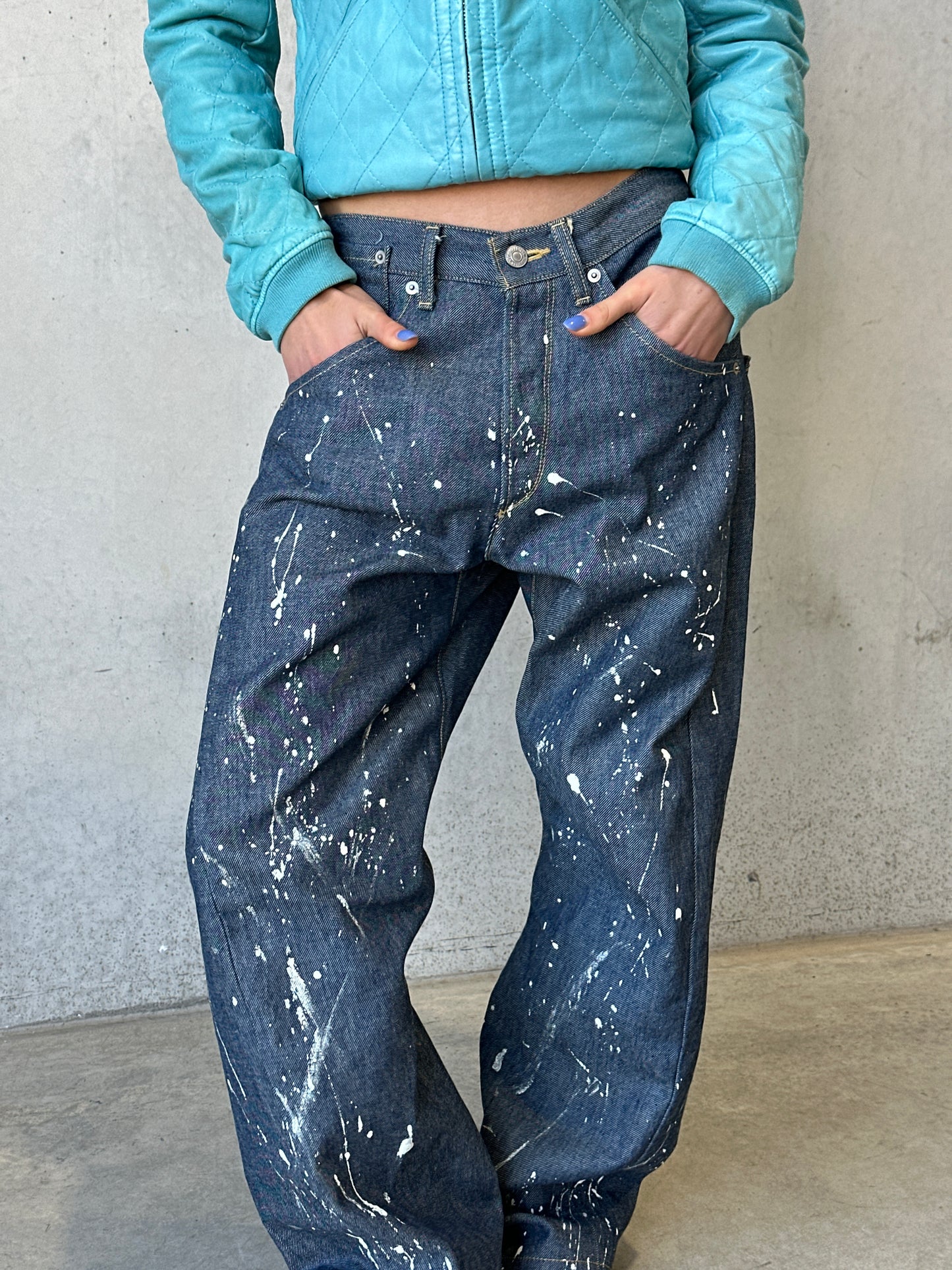 (rare) levi's jeans painted indigo denim