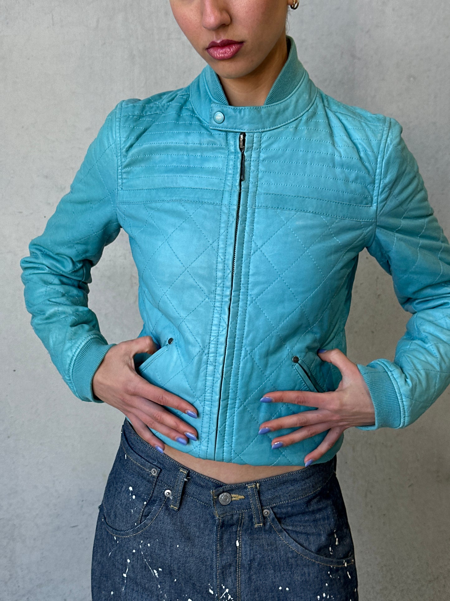 diesel emerald leather jacket