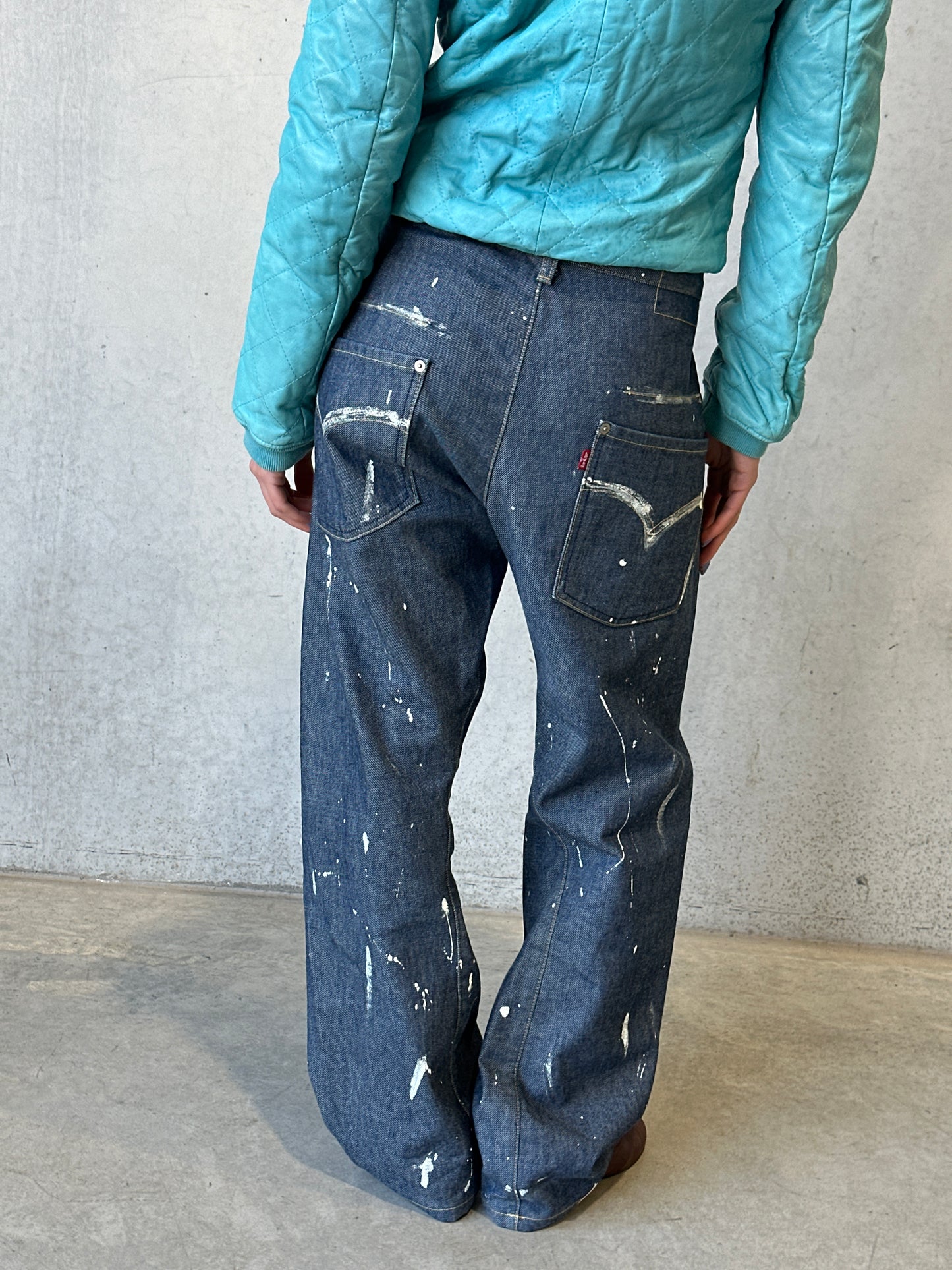 (rare) levi's jeans painted indigo denim