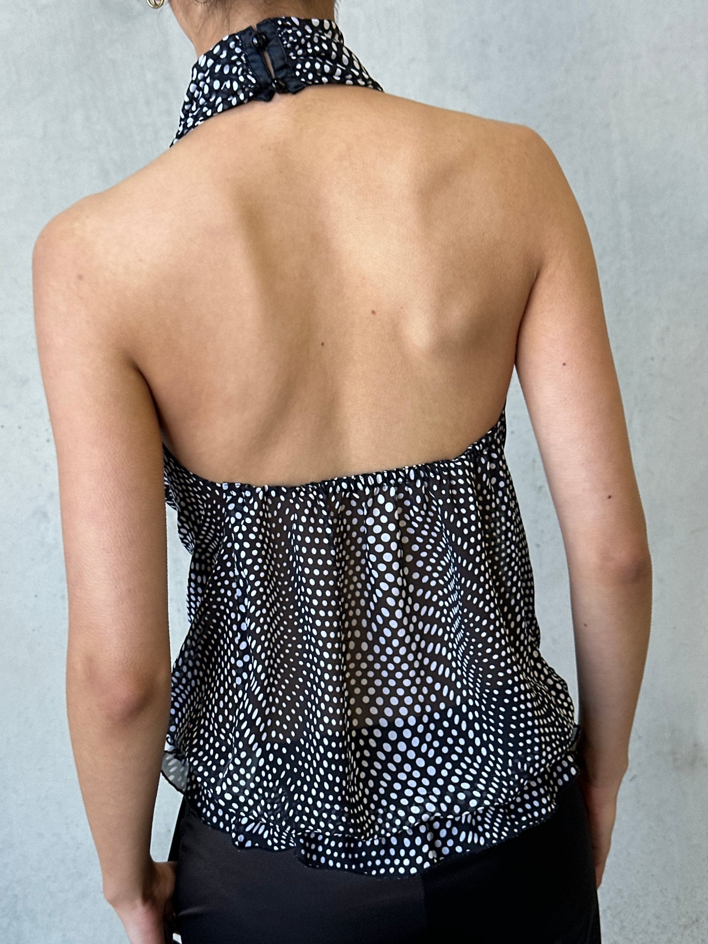 vintage polka dot sheer halter