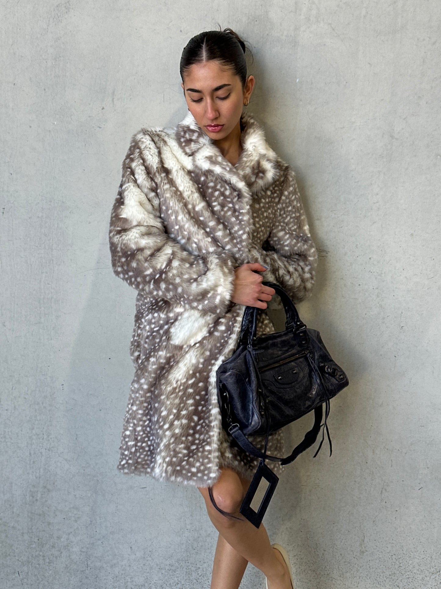vintage faux fur bambi coat