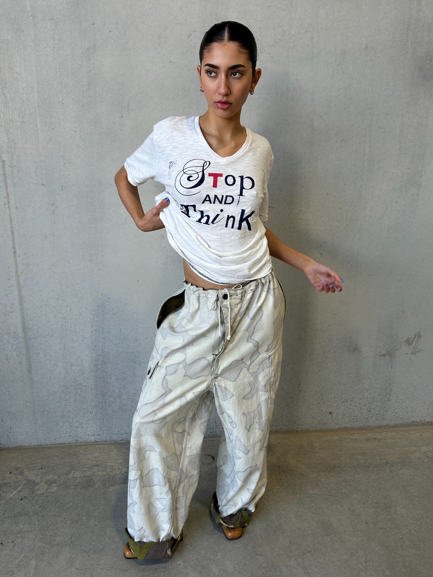 (rare) katharine hamnett white stop and think t-shirt