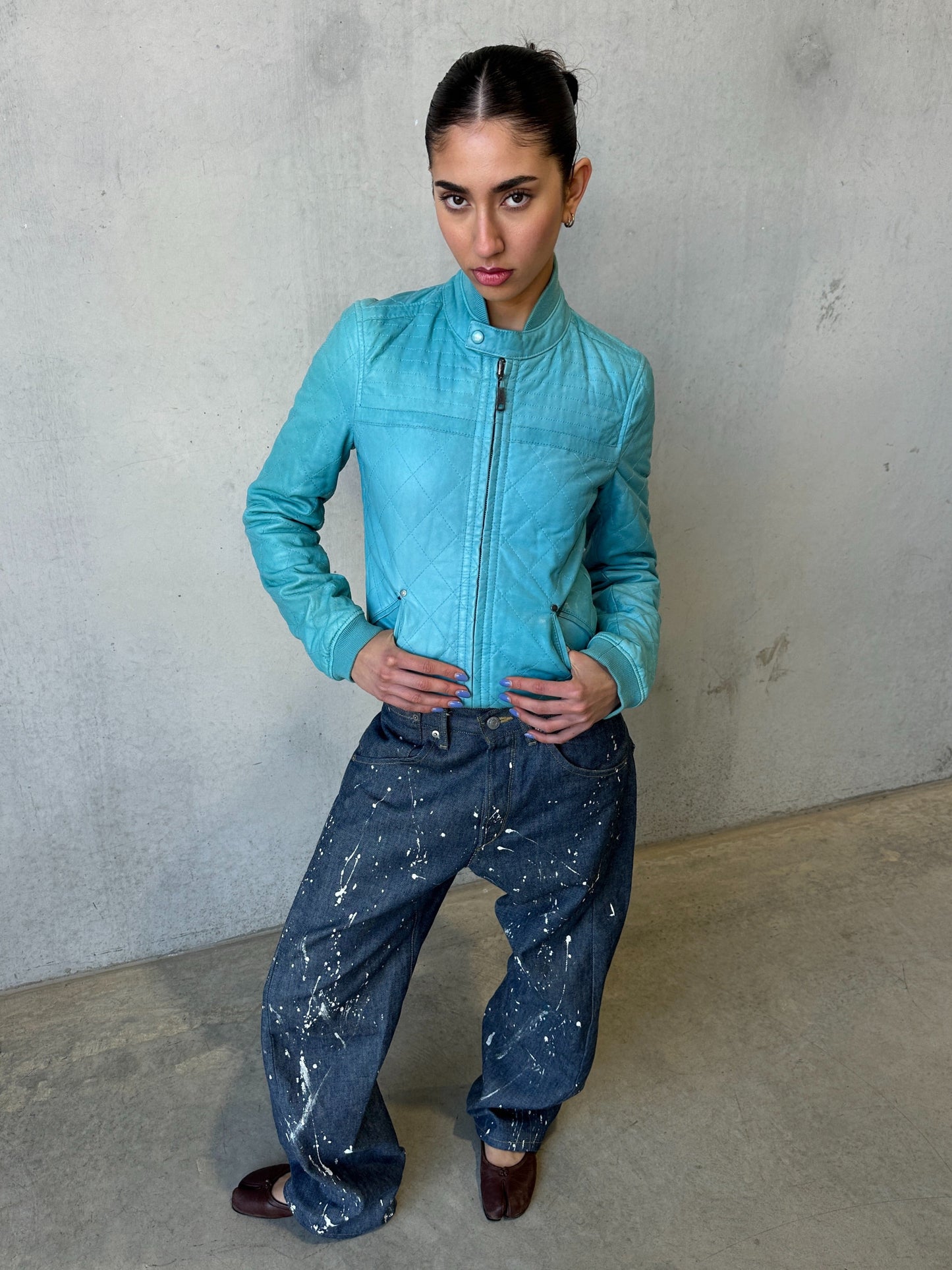diesel emerald leather jacket