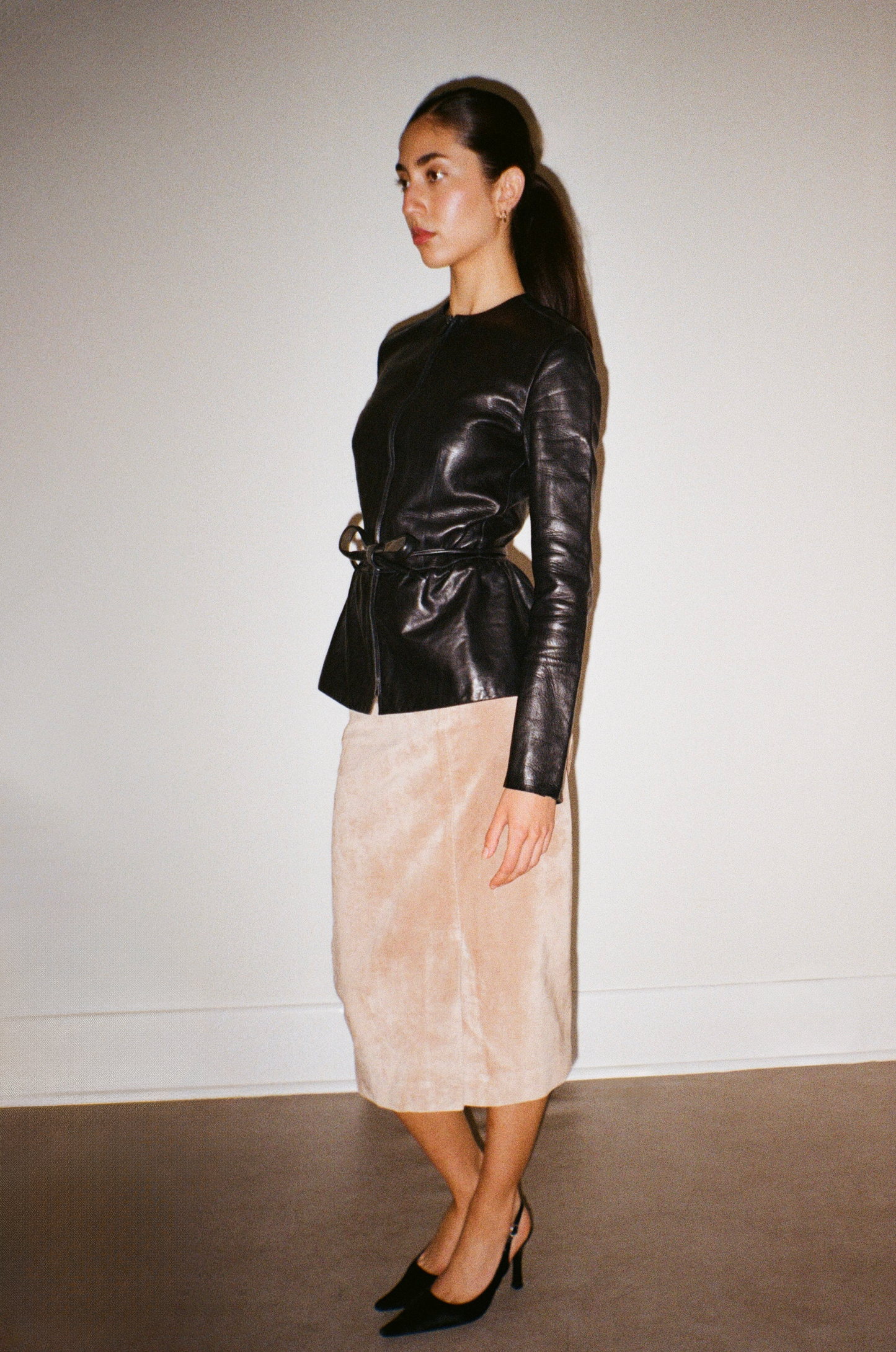 (permanent collection) gucci by tom ford suede leather skirt