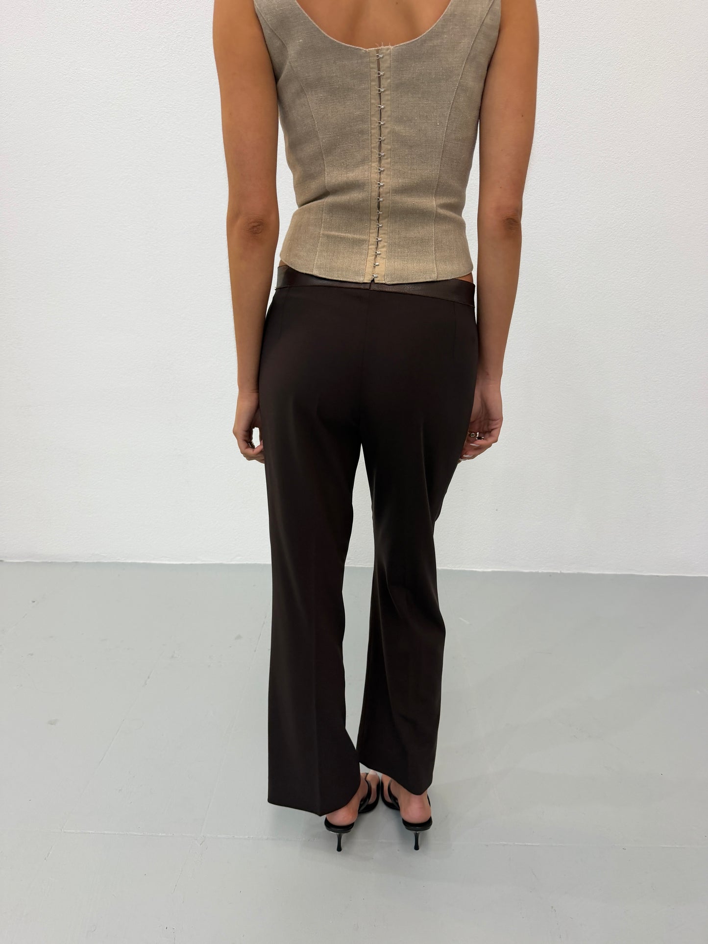 fendi fall winter 2003 leather waist trousers