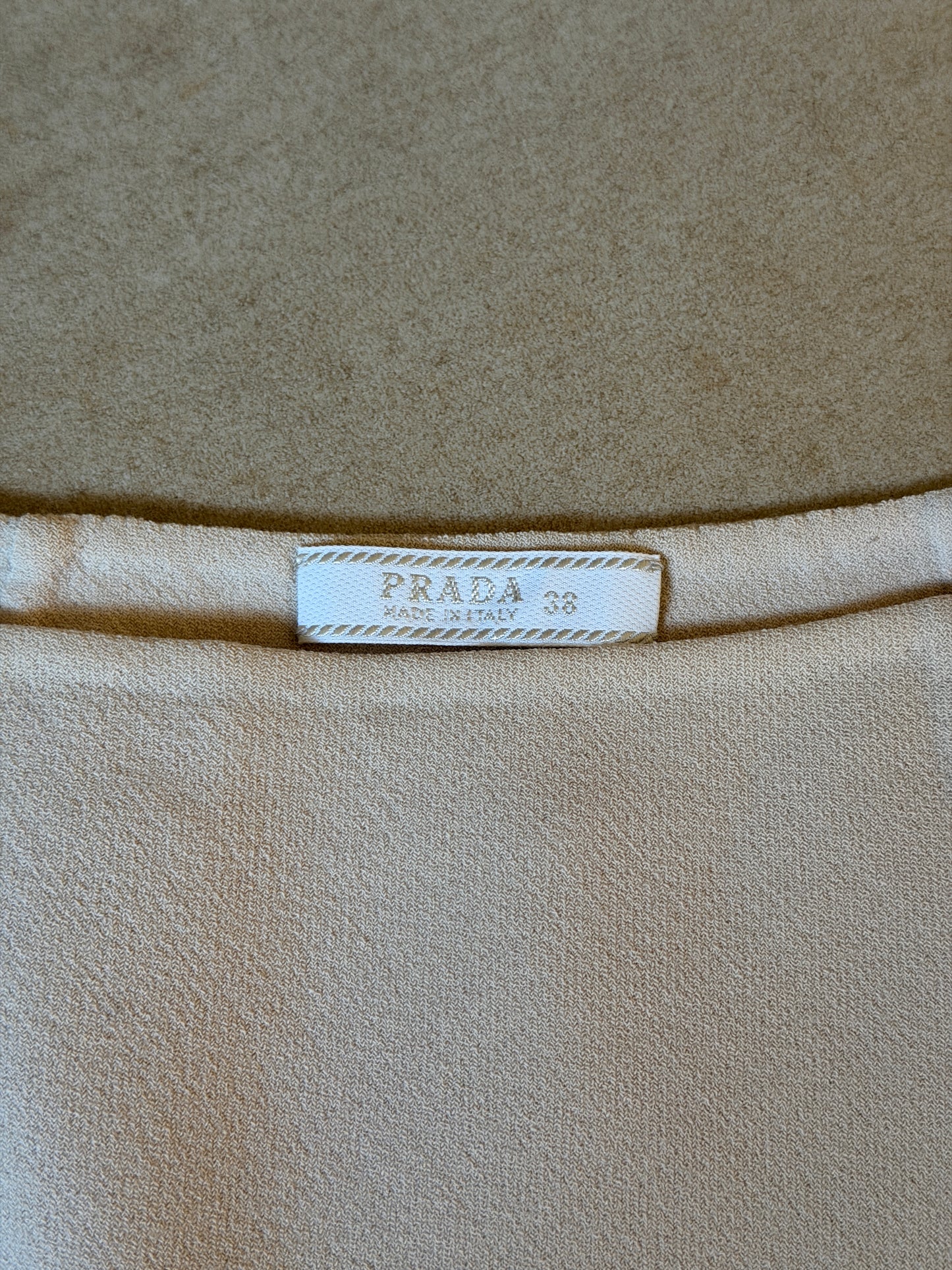 prada 90s beige asymmetrical skirt
