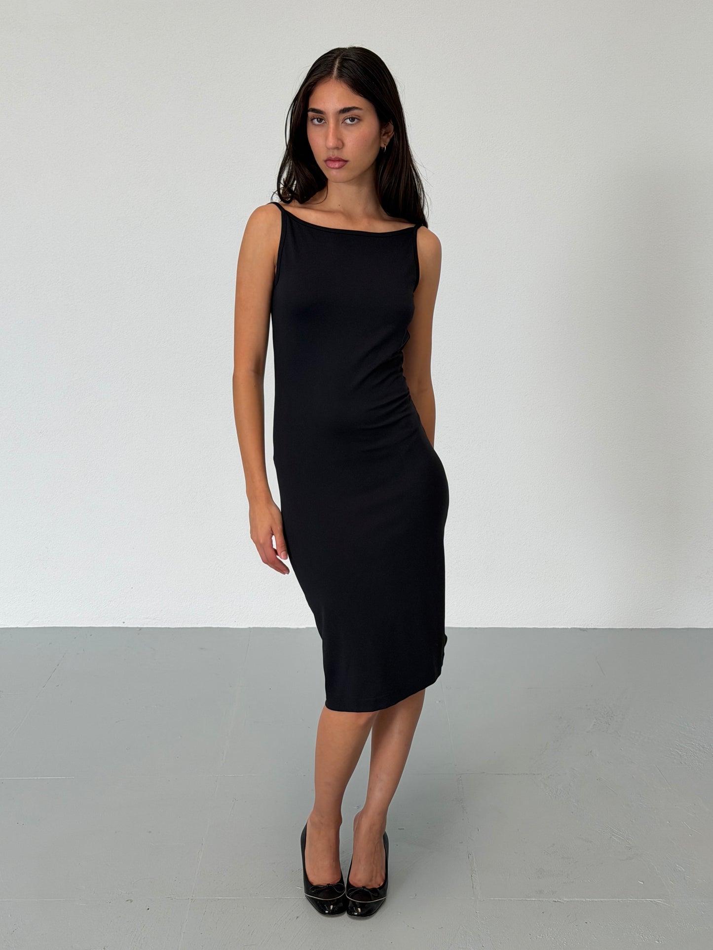 krizia 1990s slim open back dress
