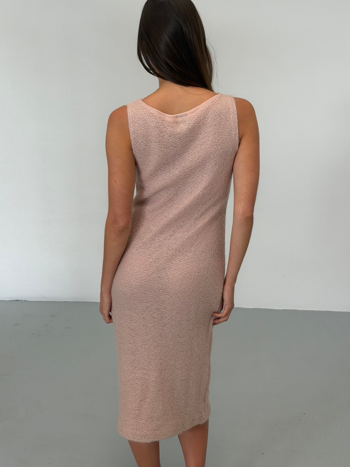 gianfranco ferre 1980s pink mohair knit dress