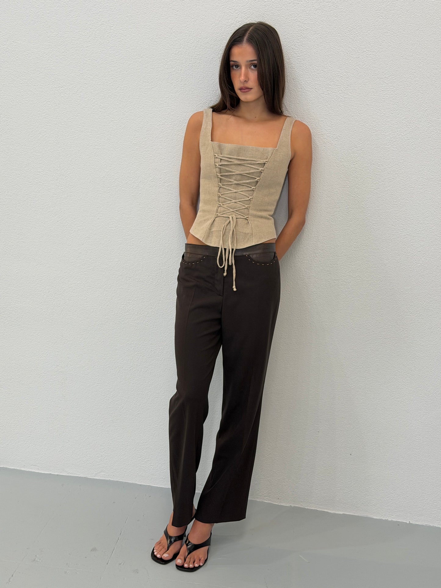 fendi fall winter 2003 leather waist trousers