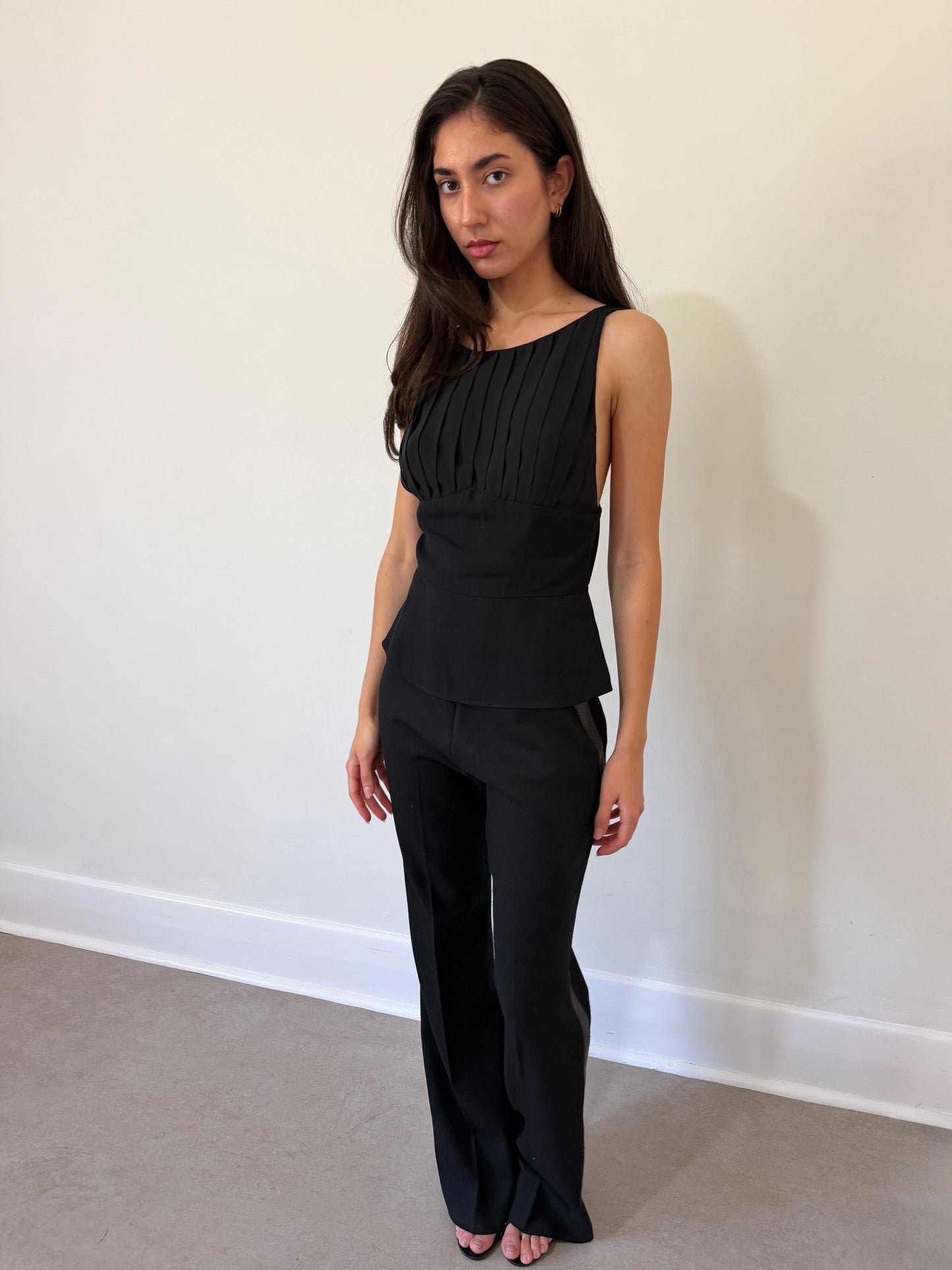 karl lagerfeld 1990s silk sleeveless top